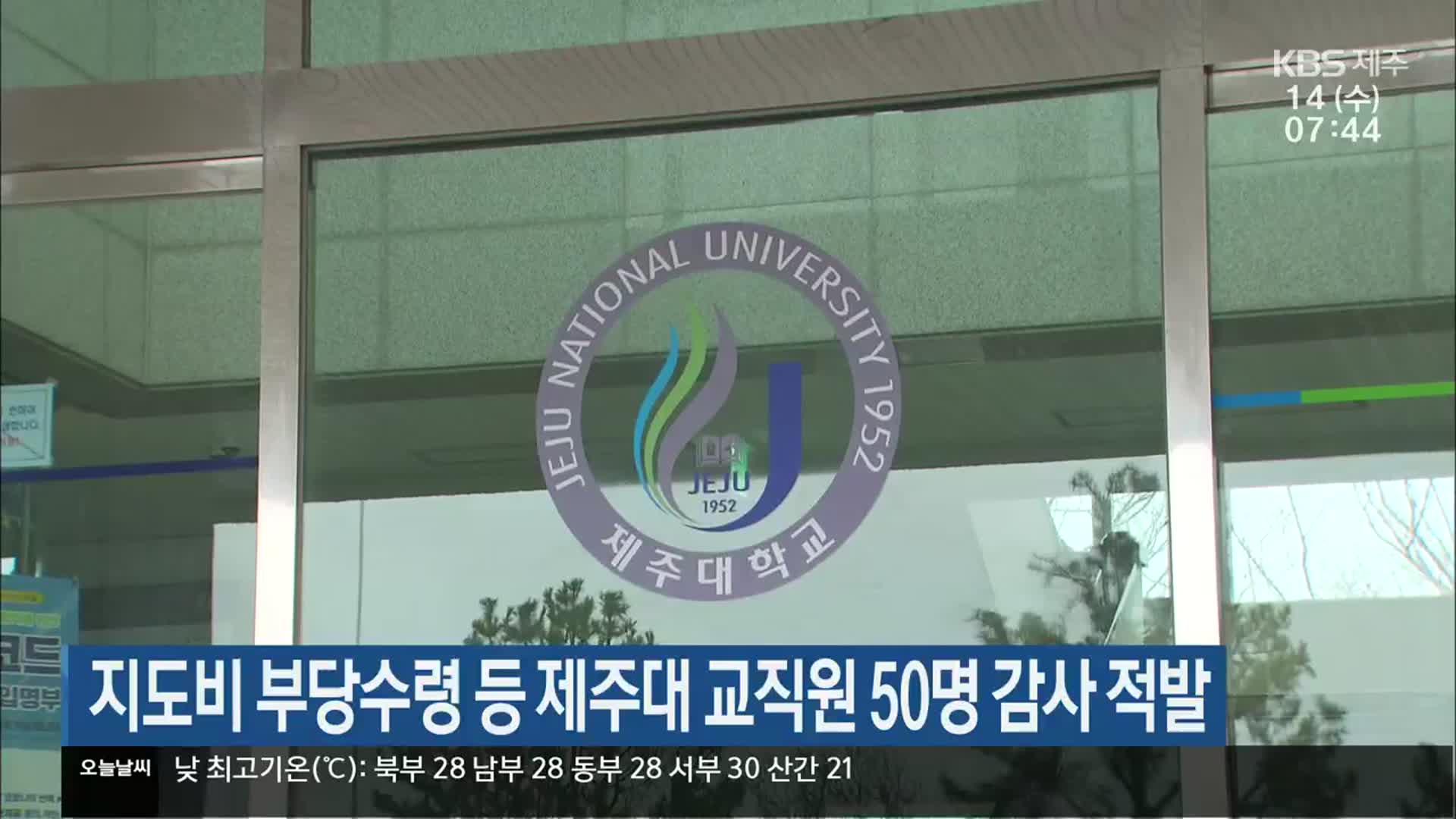 지도비 부당수령 등 제주대 교직원 50명 감사 적발