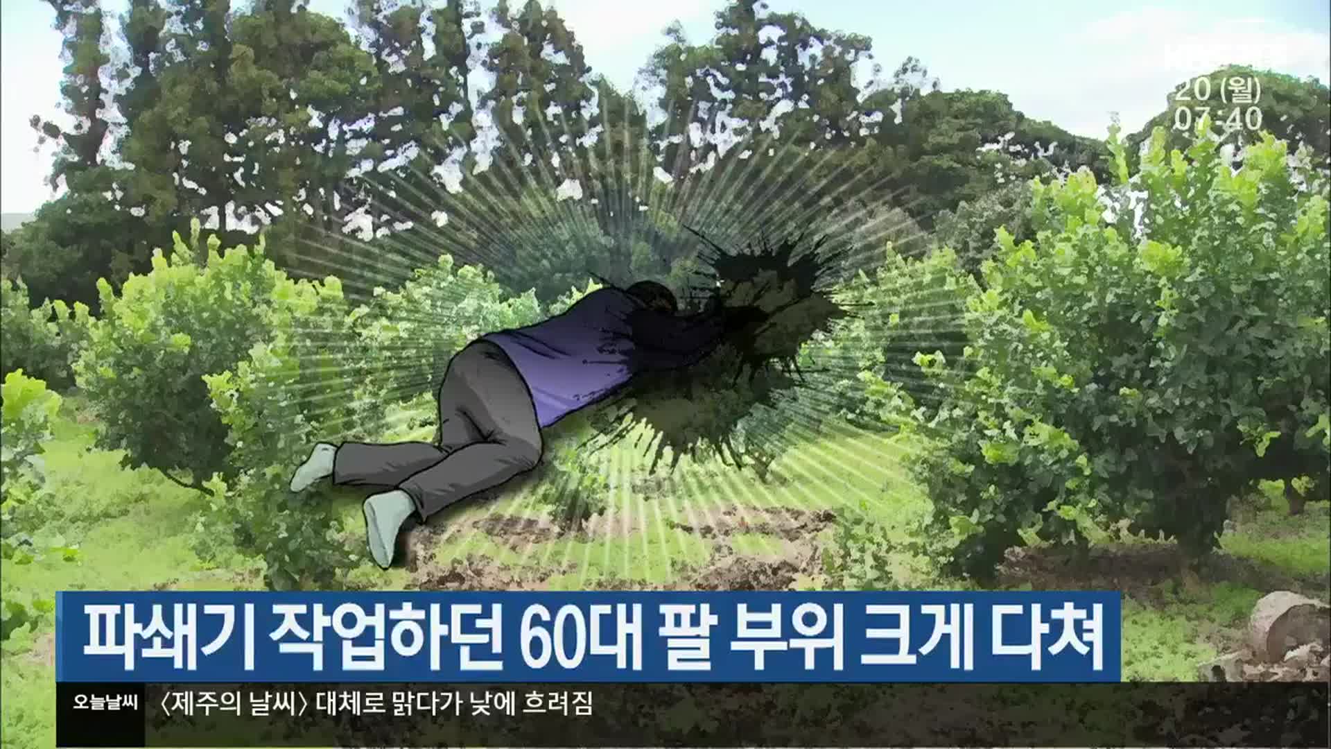 파쇄기 작업하던 60대 팔 부위 크게 다쳐