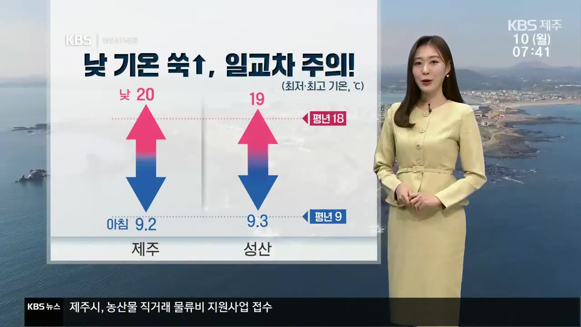 [날씨] 제주 낮 기온 쑥↑, 일교차 주의!…내일 늦은 오후부터 비