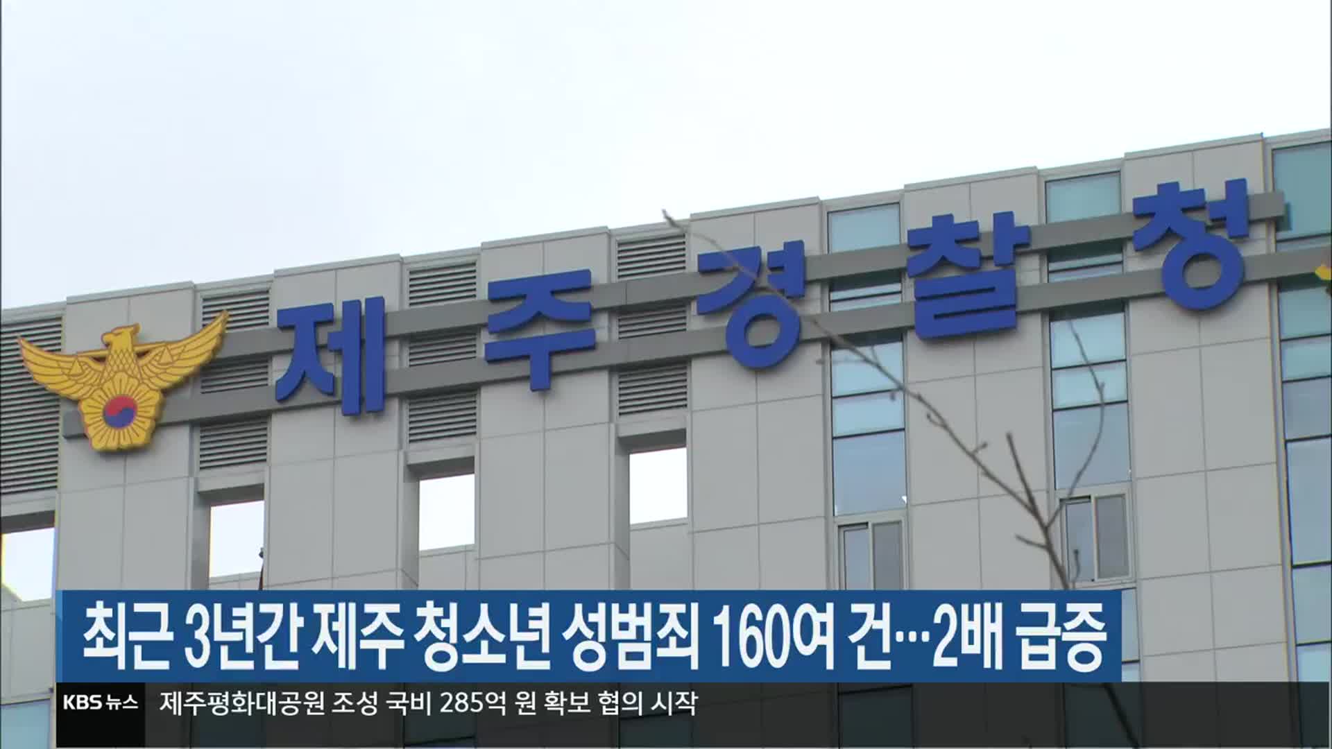 최근 3년간 제주 청소년 성범죄 160여 건…2배 급증