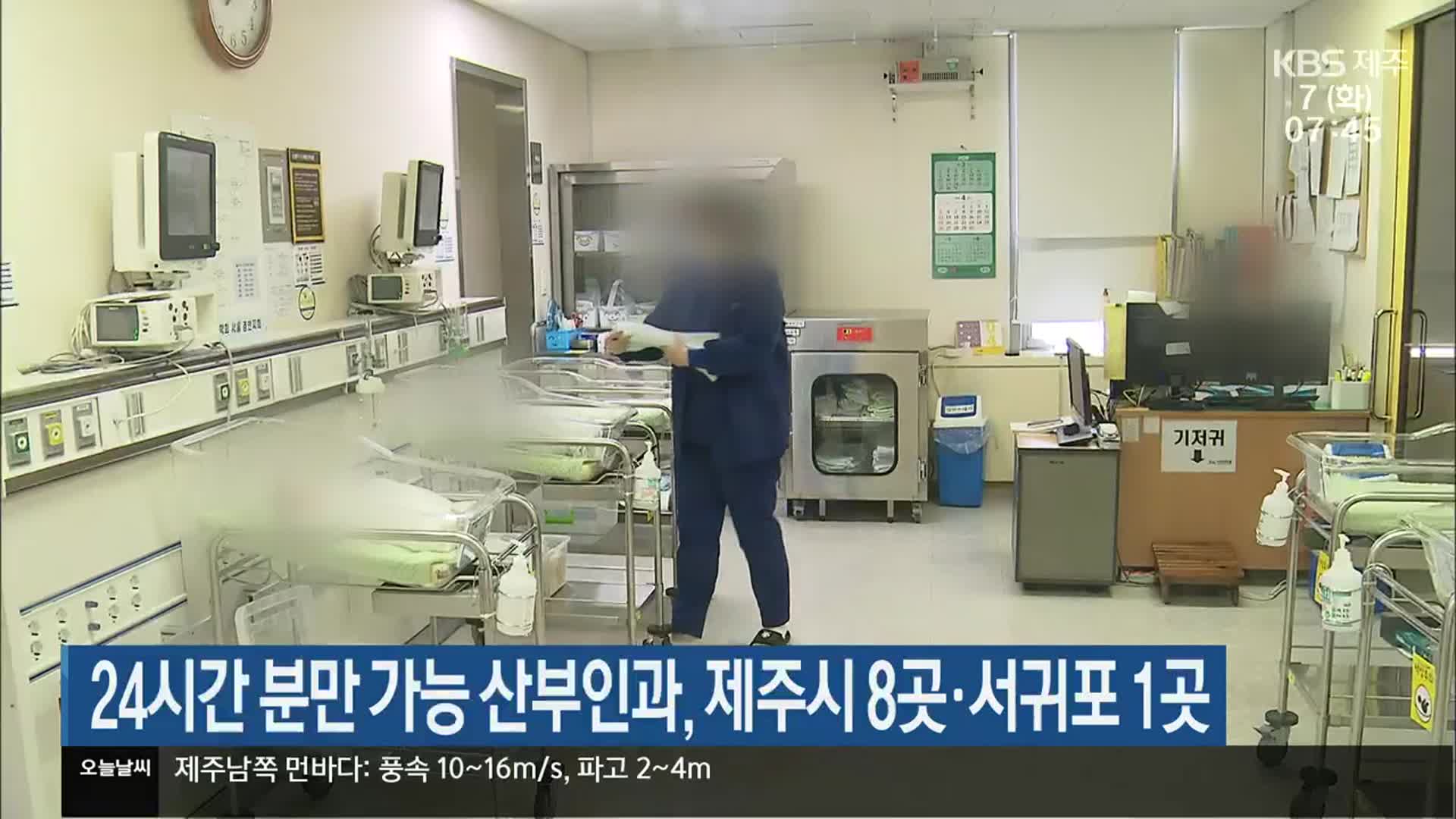 24시간 분만 가능 산부인과, 제주시 8곳·서귀포 1곳