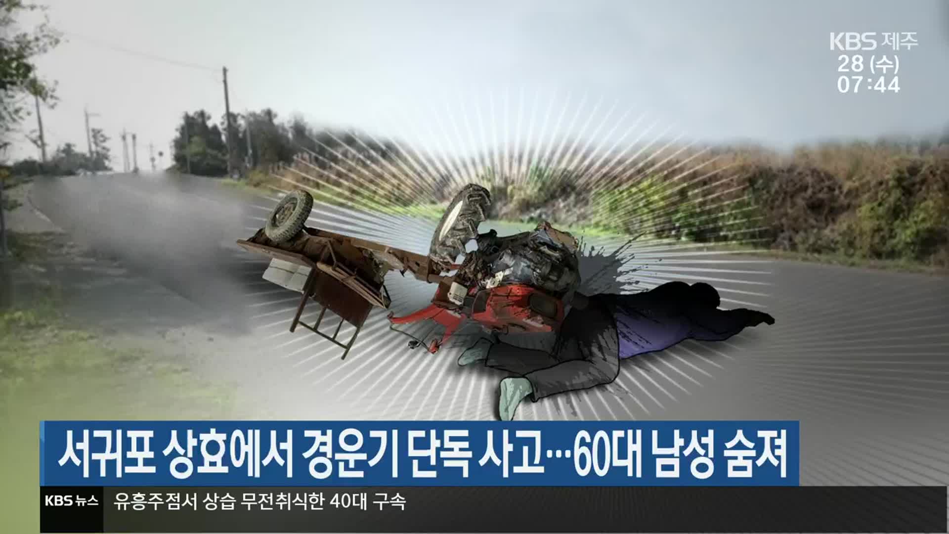 서귀포 상효에서 경운기 단독 사고…60대 남성 숨져