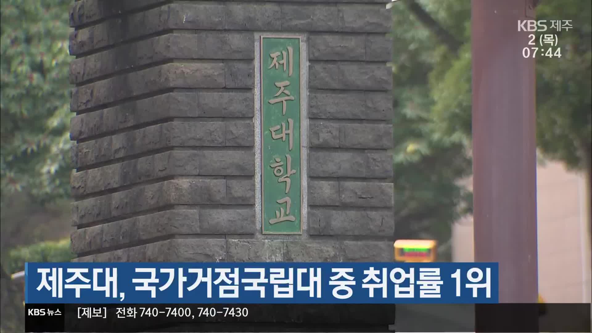 제주대, 국가거점국립대 중 취업률 1위