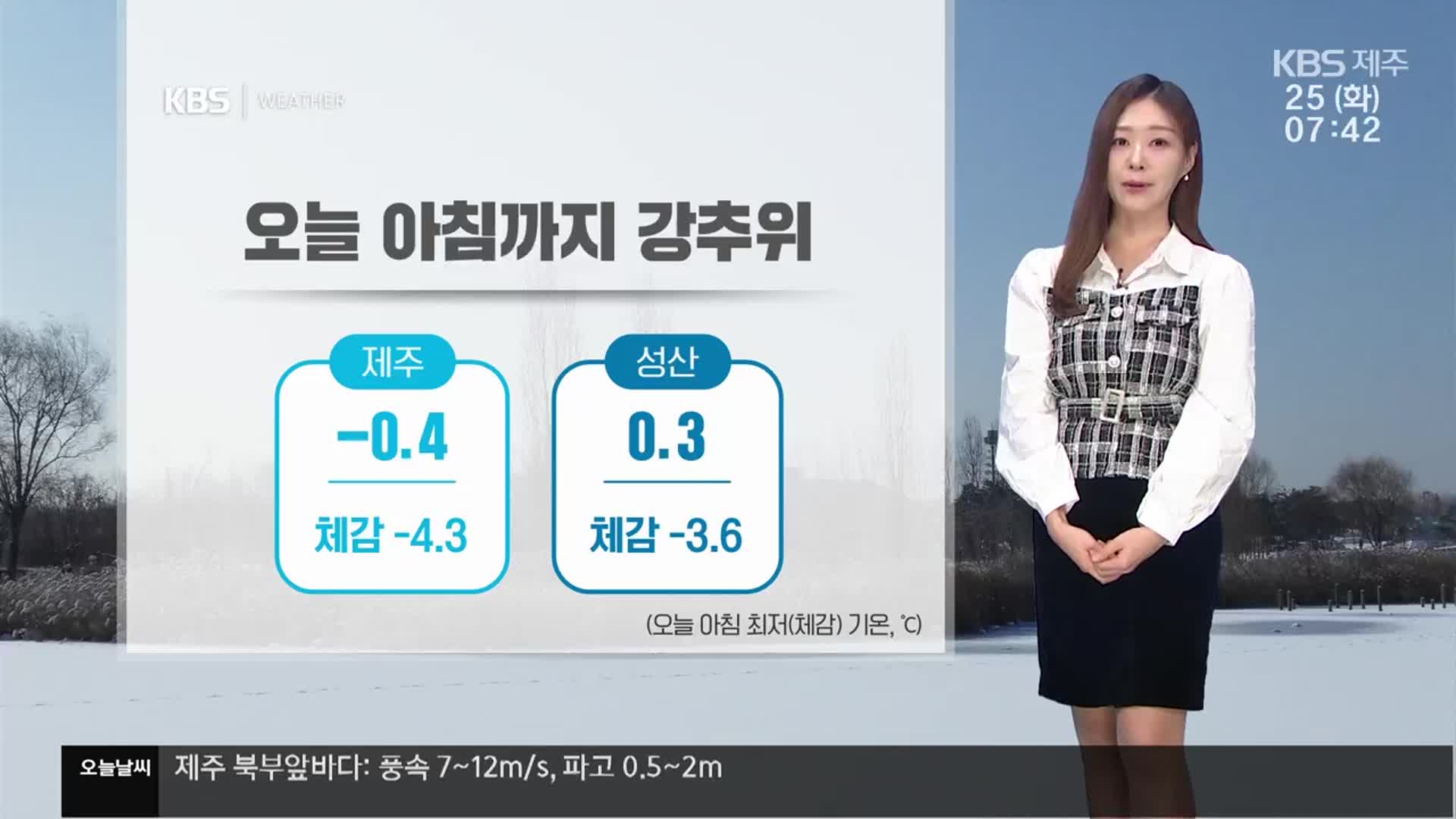[날씨] 제주 아침까지 강추위, 낮부터 기온 올라…산간도로 빙판길 주의