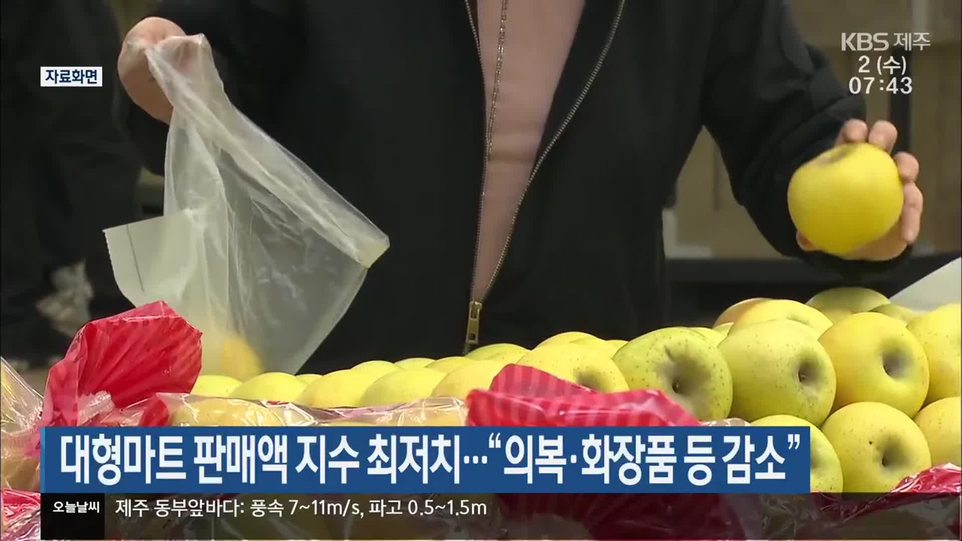 대형마트 판매액 지수 최저치…“의복·화장품 등 감소”