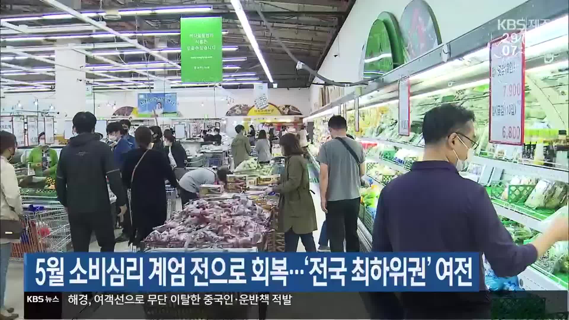 5월 소비심리 계엄 전으로 회복…‘전국 최하위권’ 여전