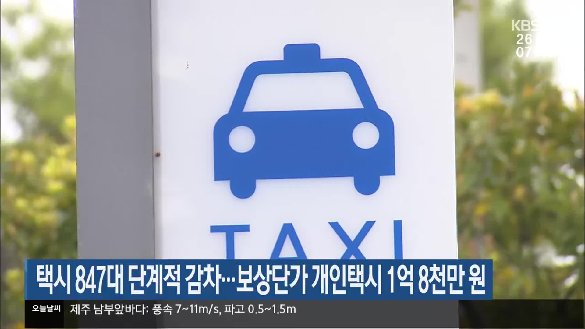 택시 847대 단계적 감차…보상단가 개인택시 1억 8천만 원