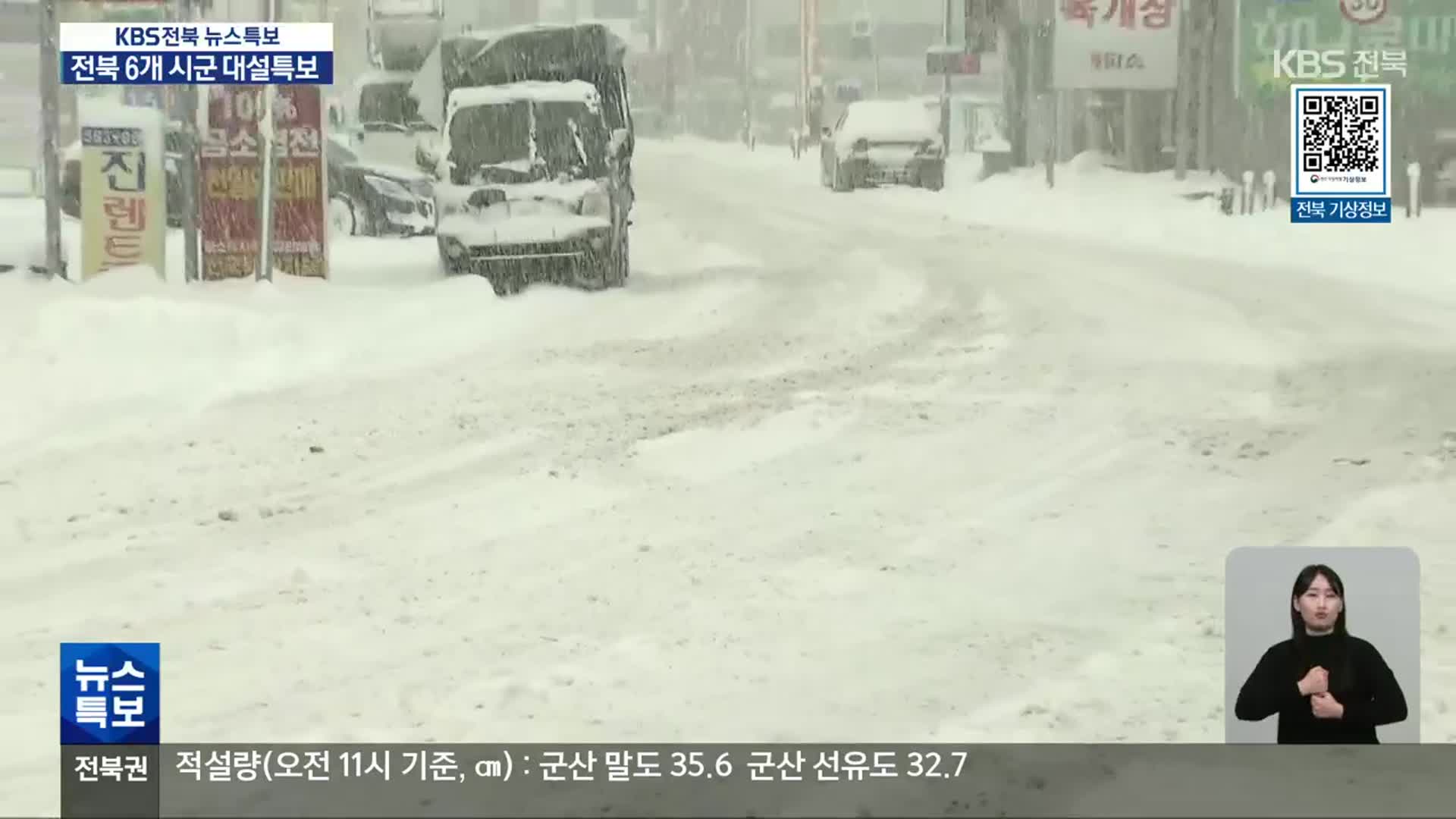 [특보] 전북 6개 시군 대설특보…한파특보도 발효