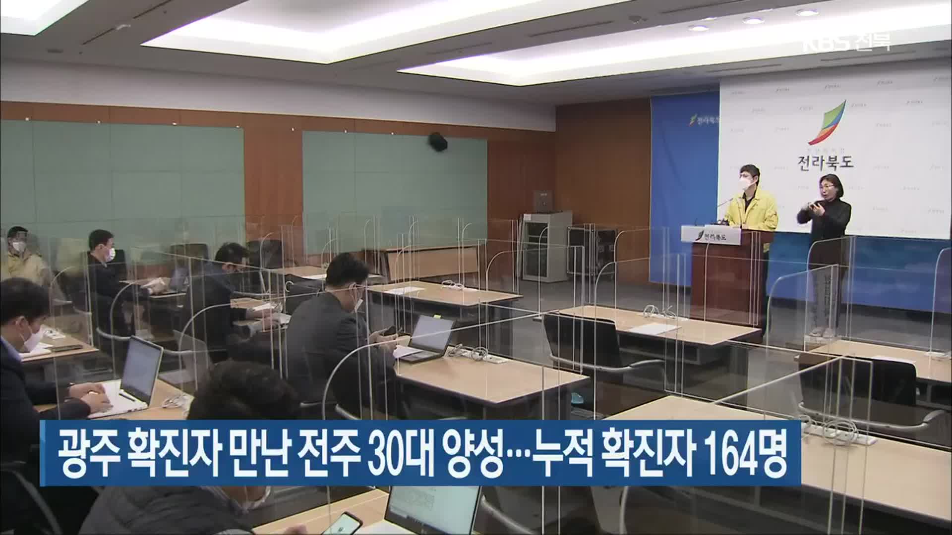 광주 확진자 만난 전주 30대 양성…누적 확진자 164명