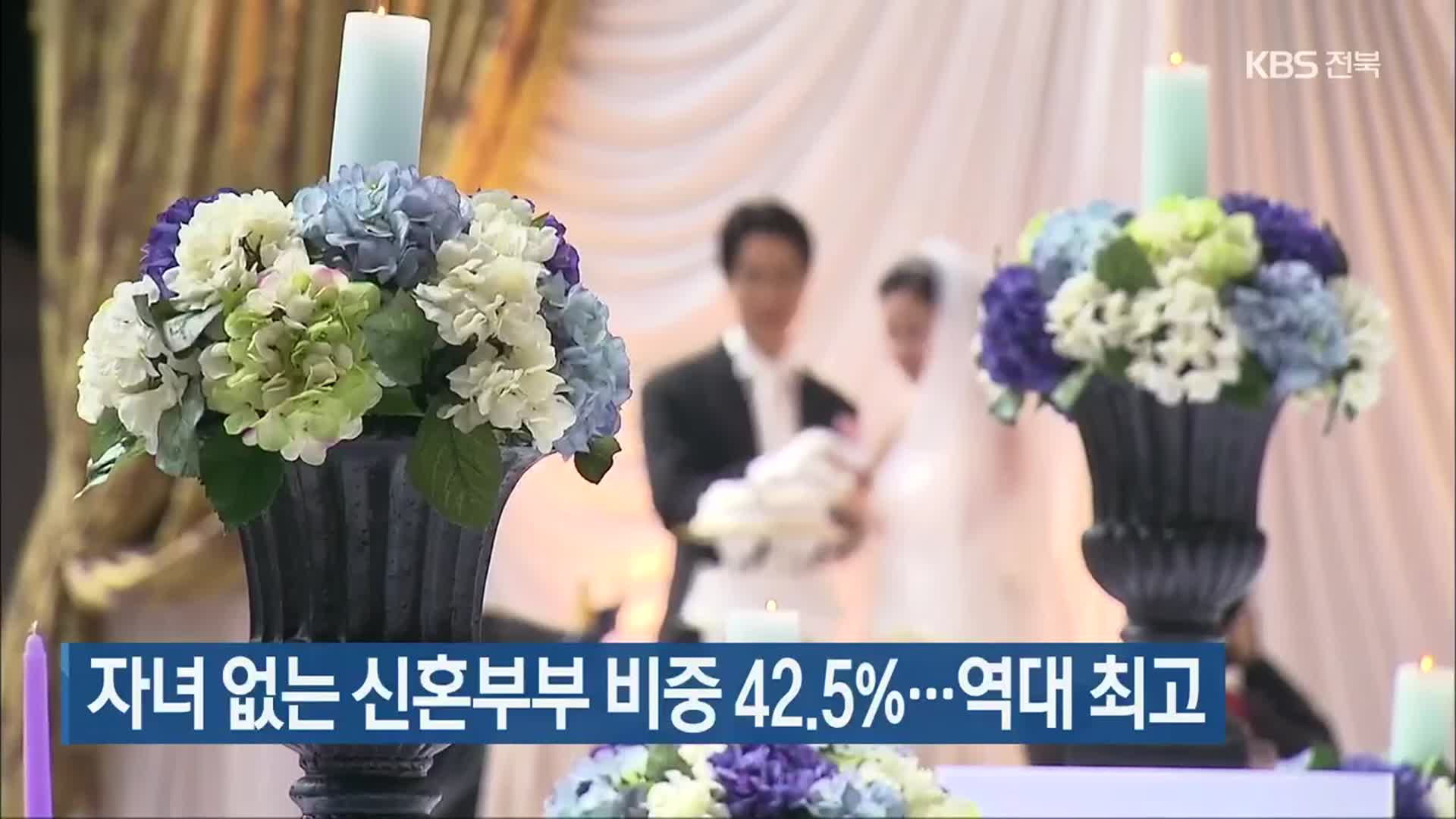 자녀 없는 신혼부부 비중 42.5%…역대 최고