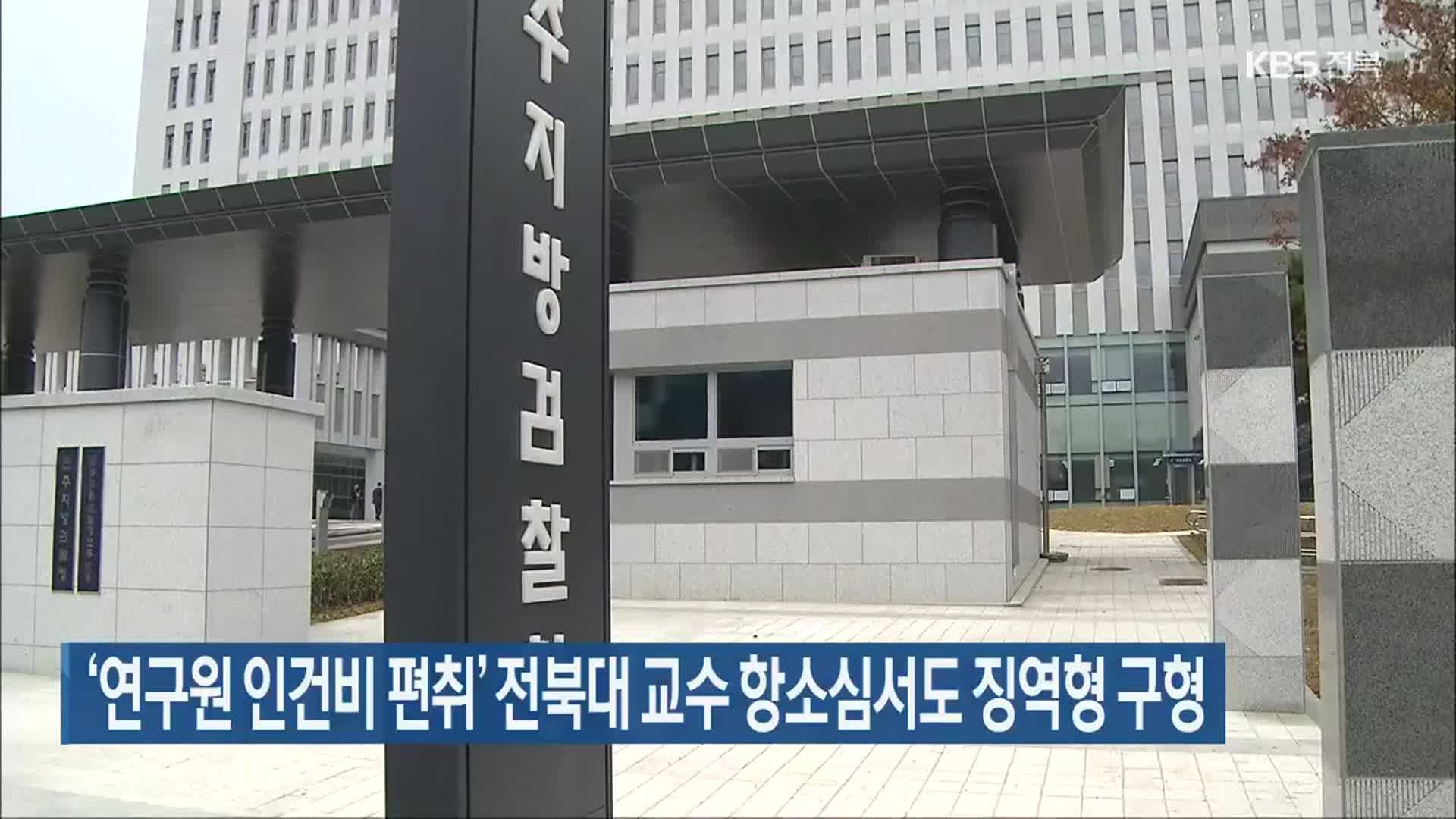 ‘연구원 인건비 편취’ 전북대 교수 항소심서도 징역형 구형