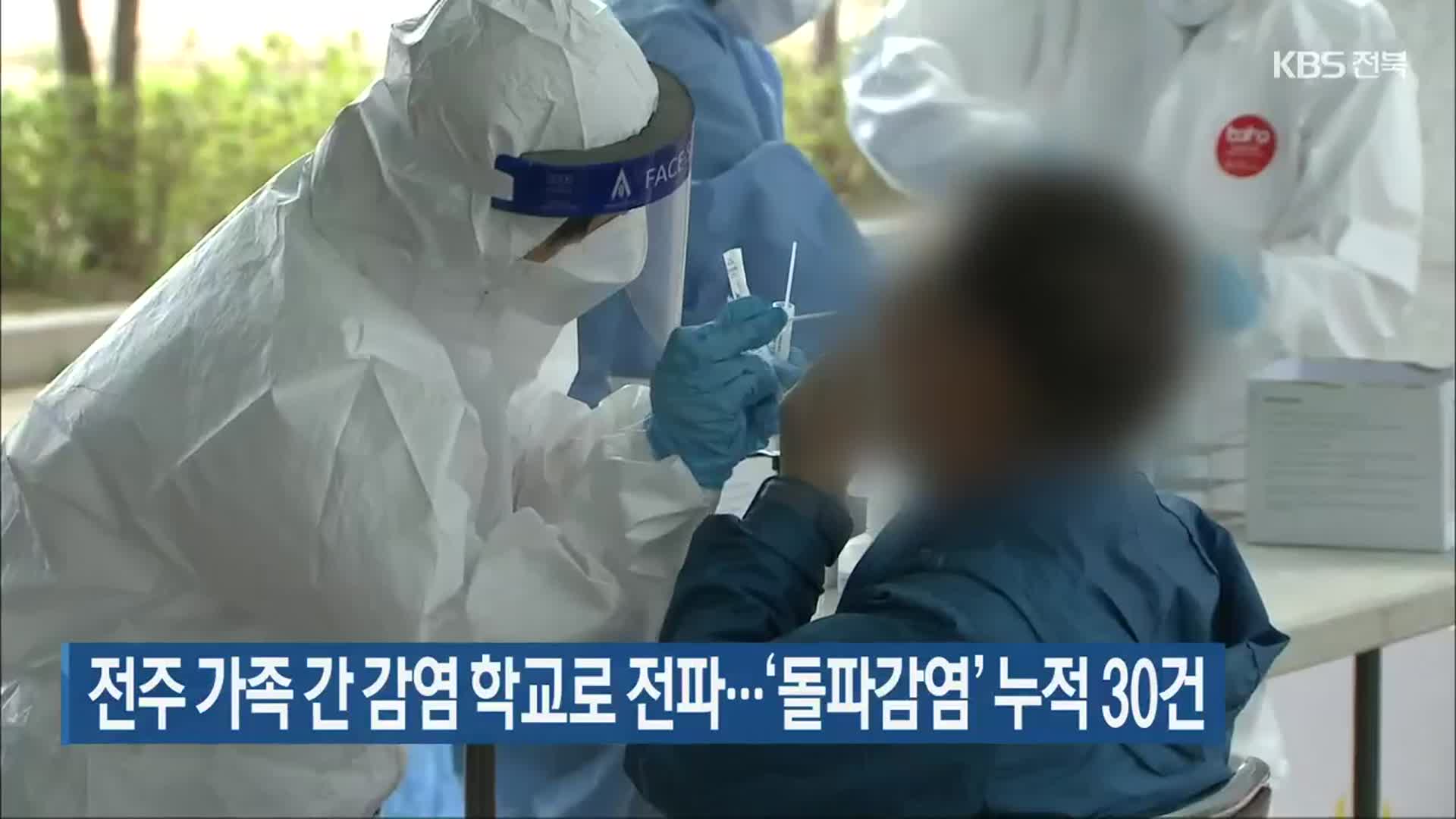 전주 가족 간 감염 학교로 전파…‘돌파감염’ 누적 30건