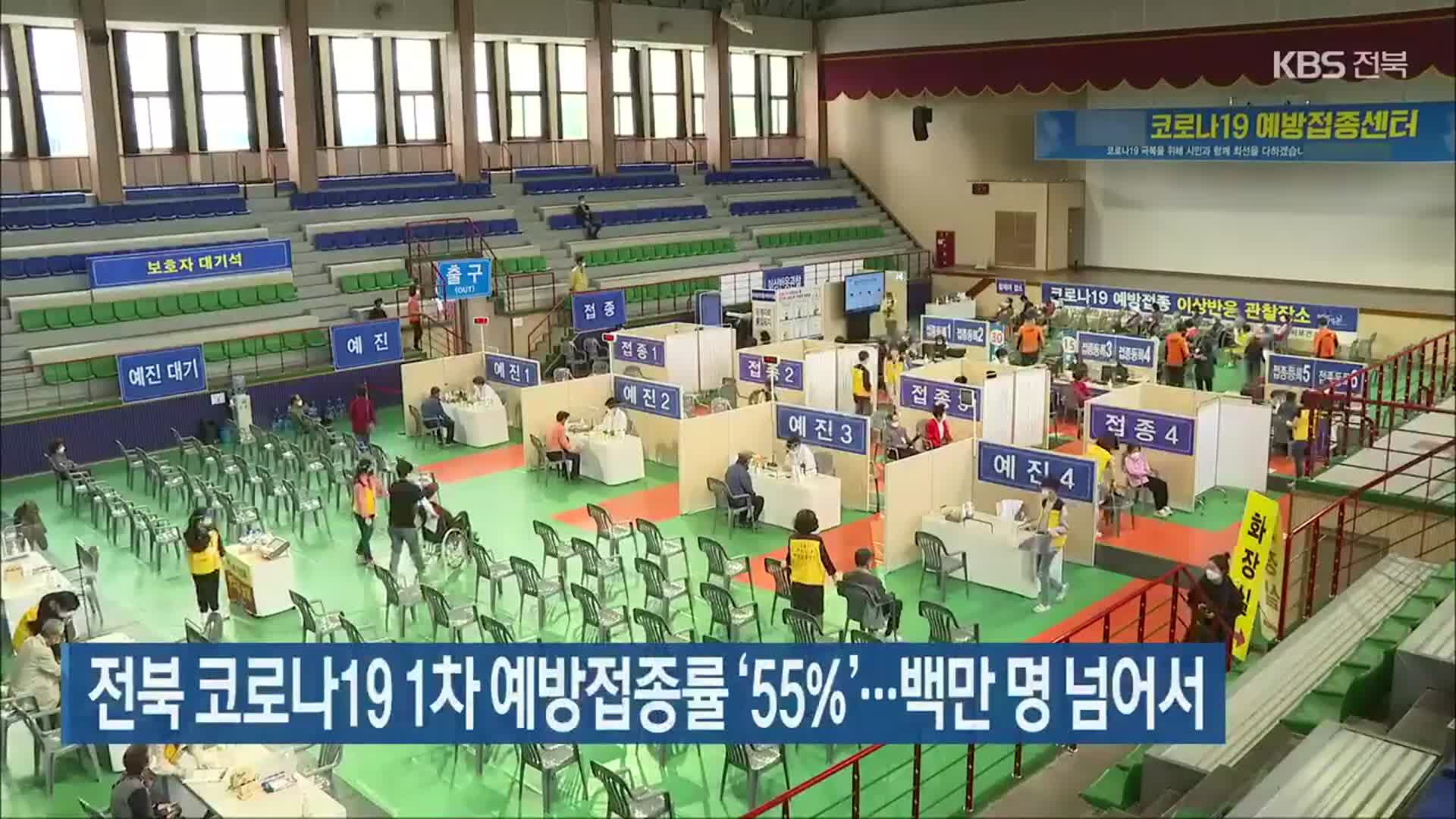 전북 코로나19 1차 예방접종 ‘55%’…백만 명 넘어서