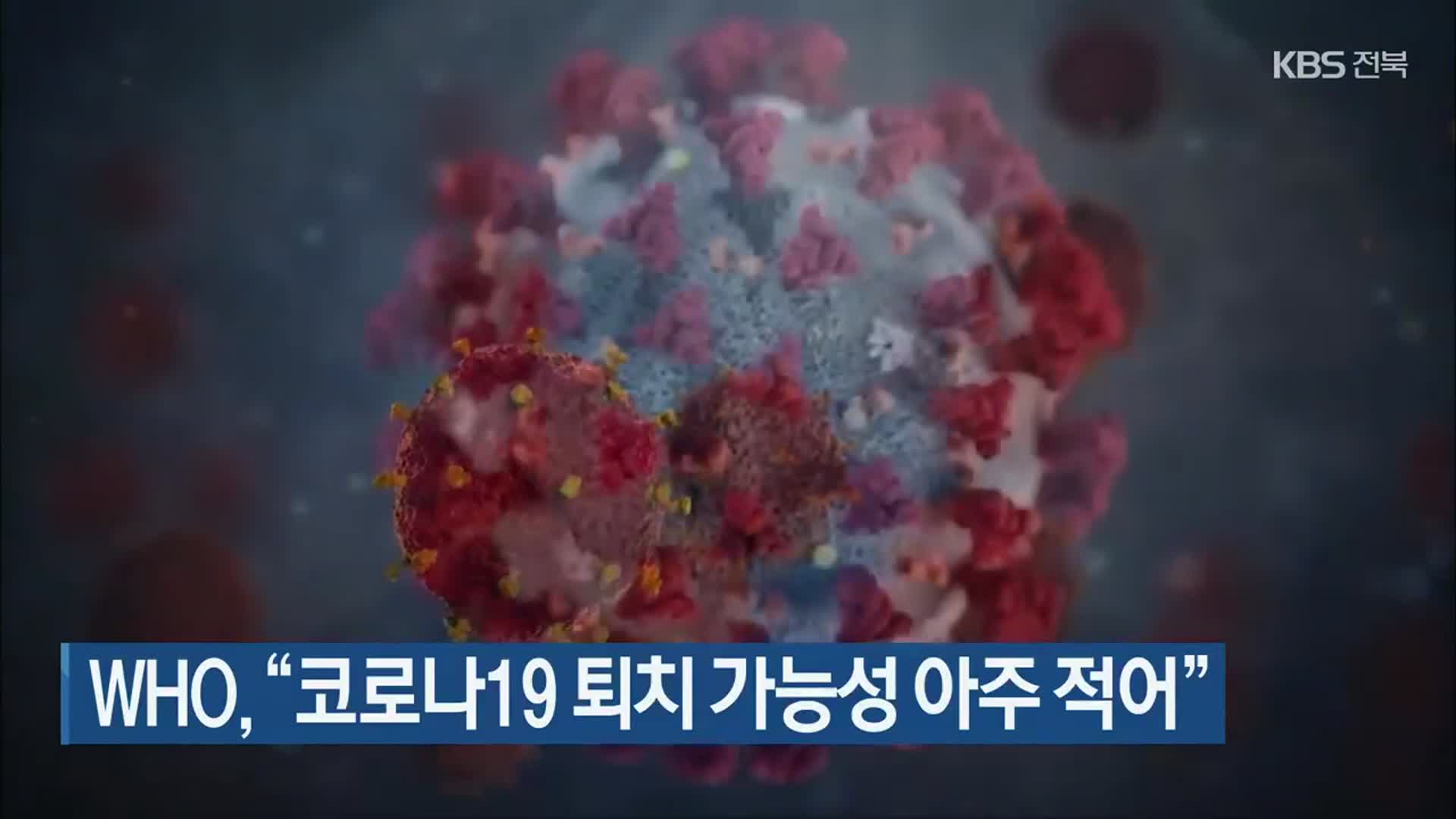 WHO, “코로나19 퇴치 가능성 아주 적어”