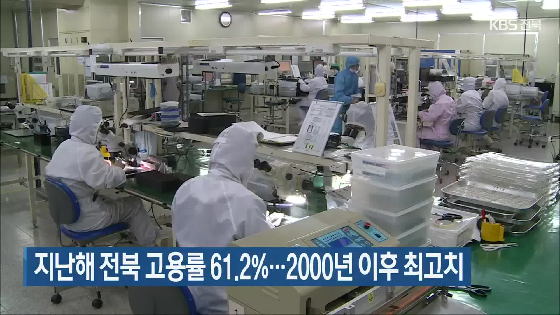 지난해 전북 고용률 61.2%…2000년 이후 최고치