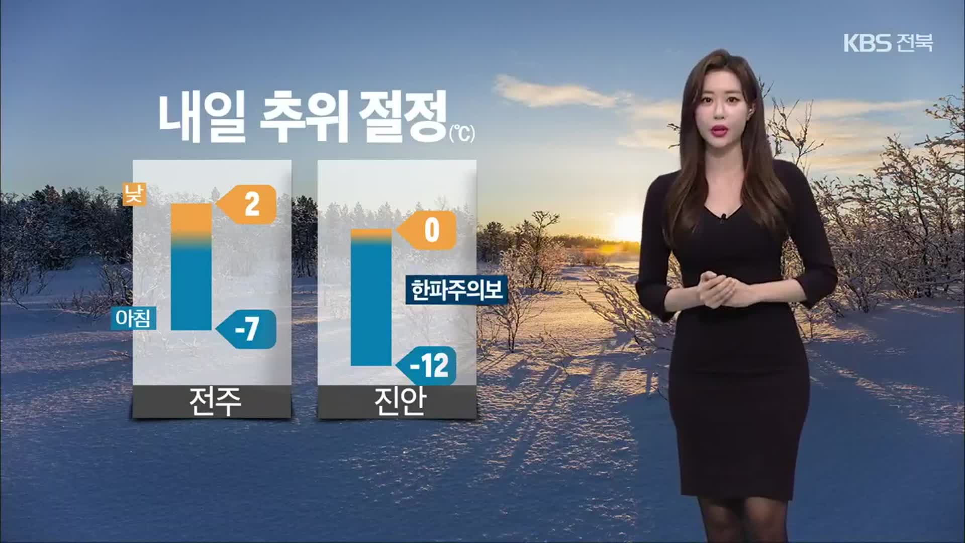 [날씨] 전북 내일 추위 절정…새벽까지 가끔 눈