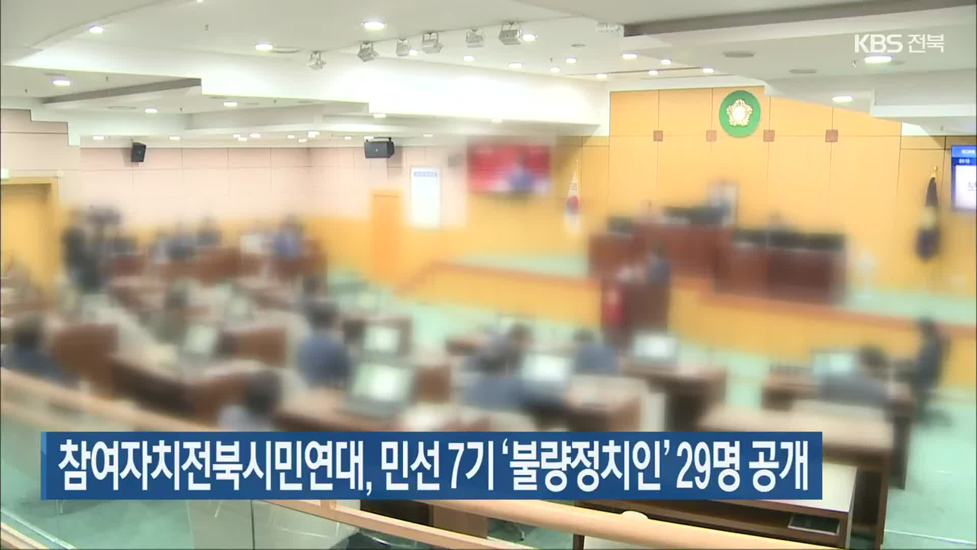참여자치전북시민연대, 민선 7기 ‘불량정치인’ 29명 공개
