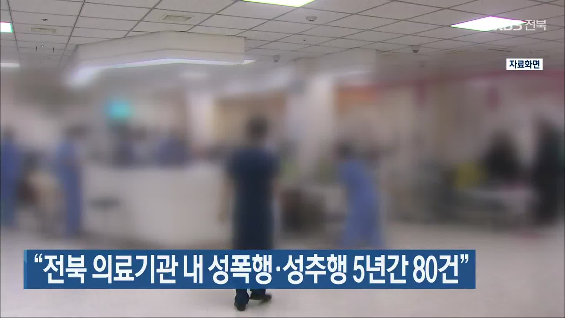 “전북 의료기관 내 성폭행·성추행 5년간 80건”