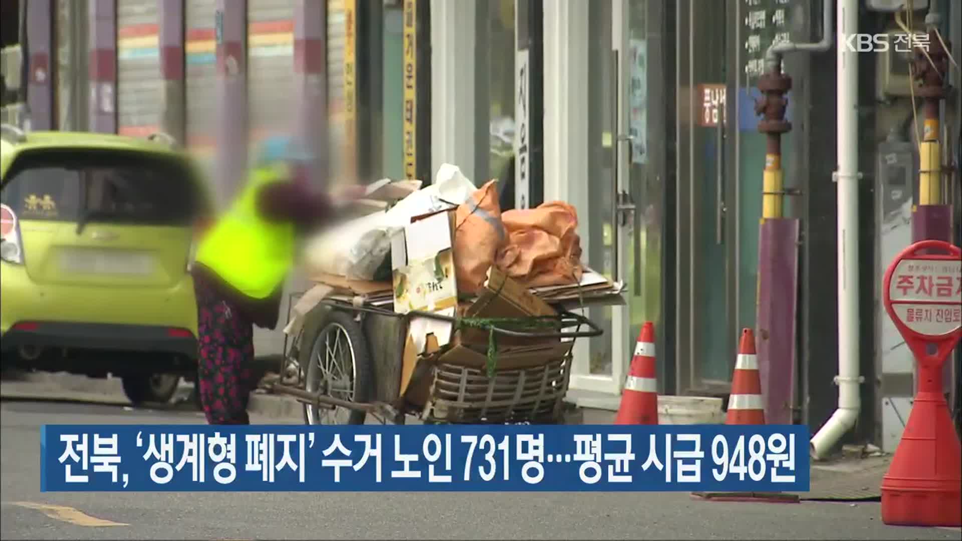 전북, ‘생계형 폐지’ 수거 노인 731명…평균 시급 948원