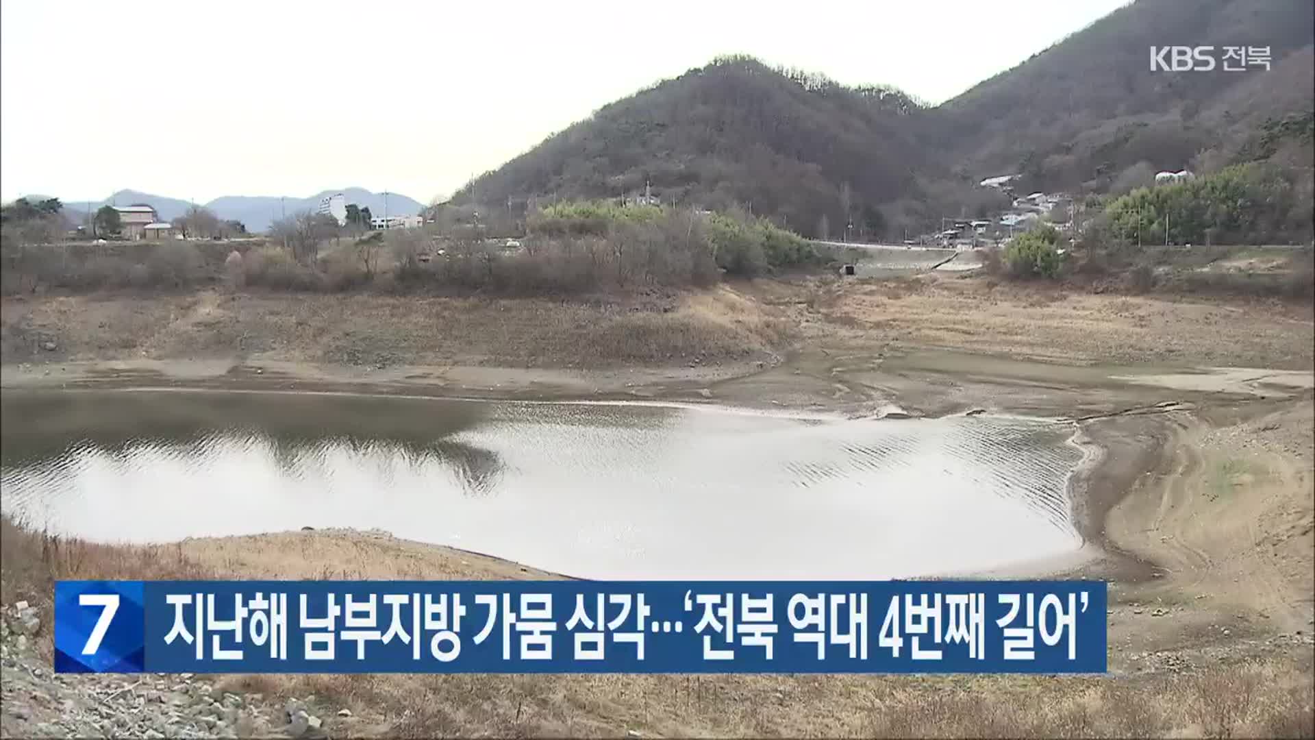 지난해 남부지방 가뭄 심각…“전북 역대 4번째 길어”