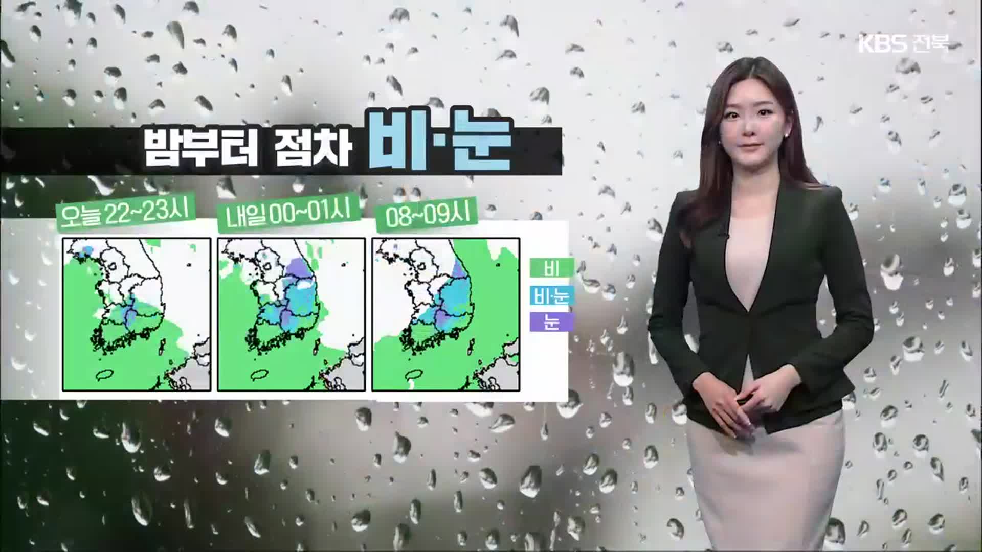 [날씨] 늦은 밤부터 점차 ‘비·눈’…전북 동부 최고 5cm눈