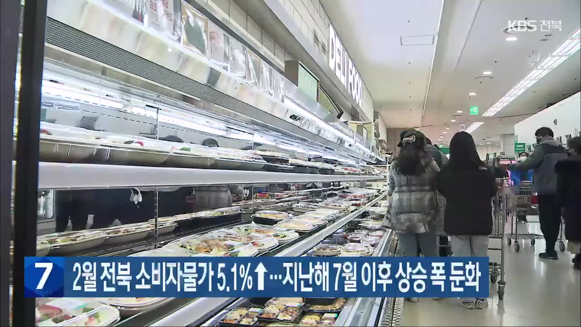 2월 전북 소비자물가 5.1%↑…지난해 7월 이후 상승 폭 둔화