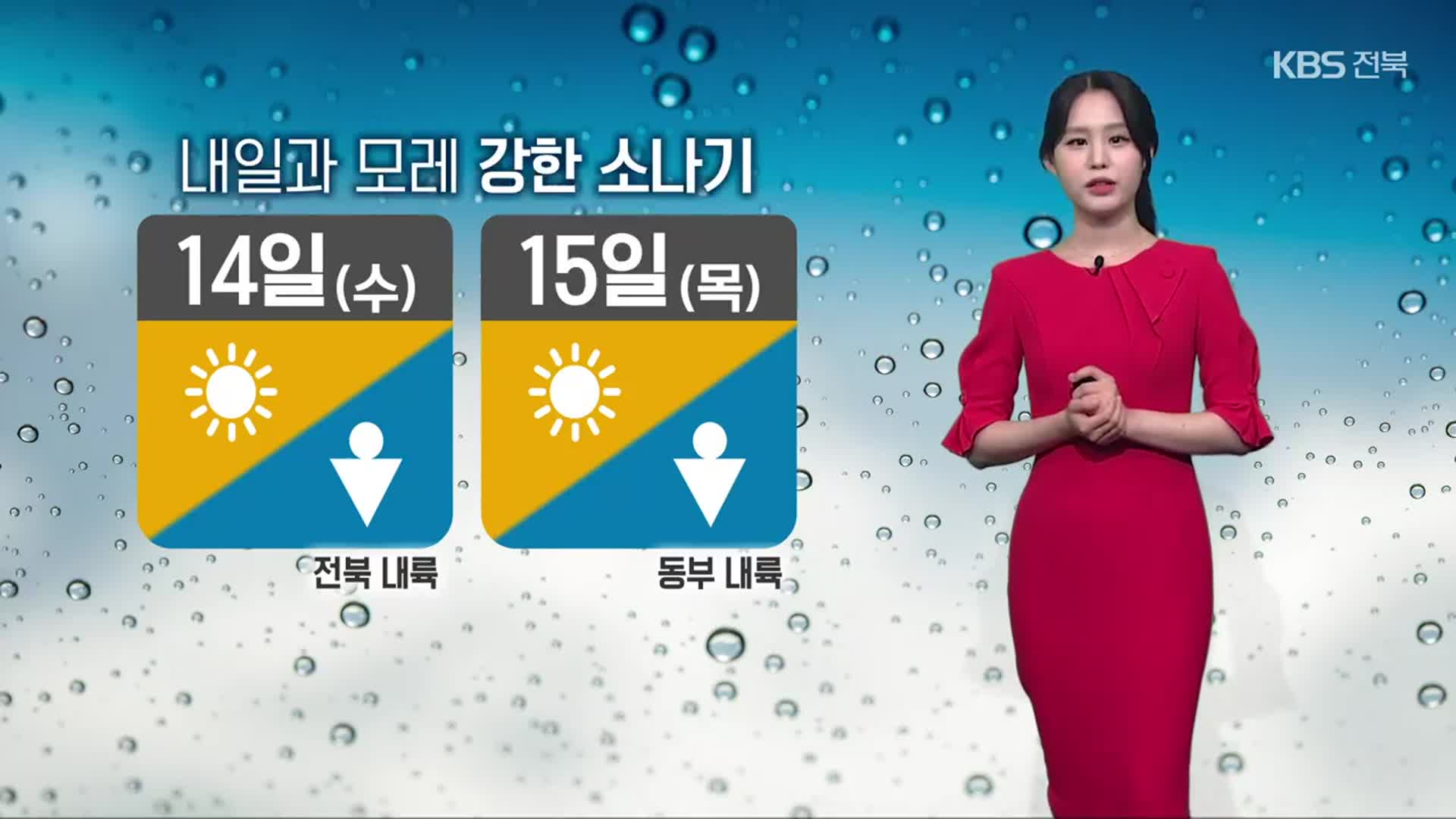 [날씨] 전북 내일·모레 시간당 20mm 안팎 강한 소나기…우박 동반