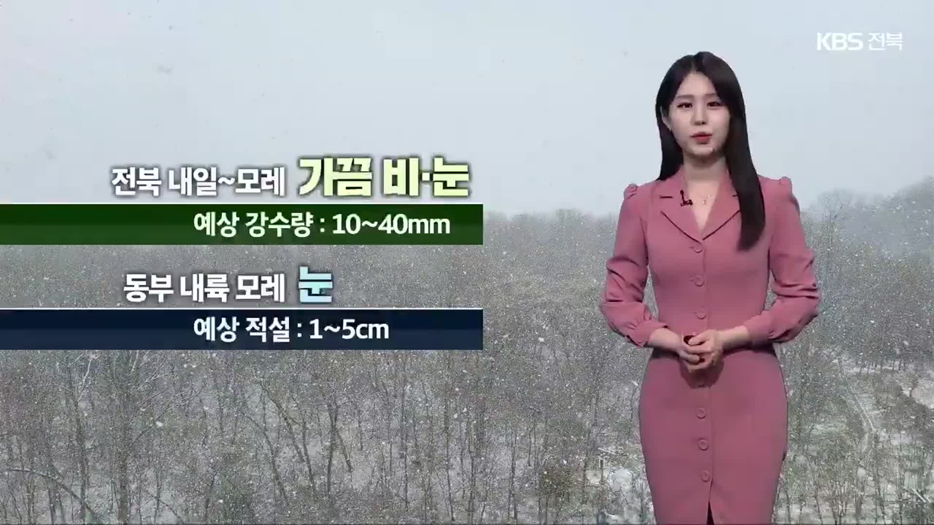 [날씨] 전북 모레까지 비·눈 계속, 찬 바람 강해