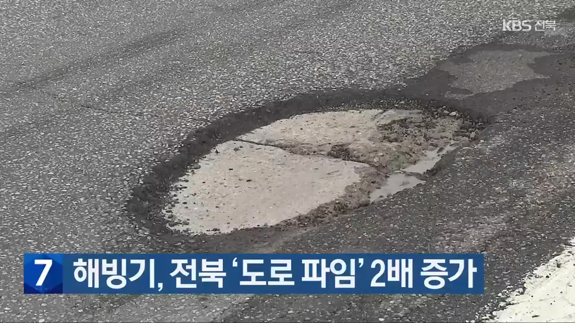 해빙기, 전북 ‘도로 파임’ 2배 증가