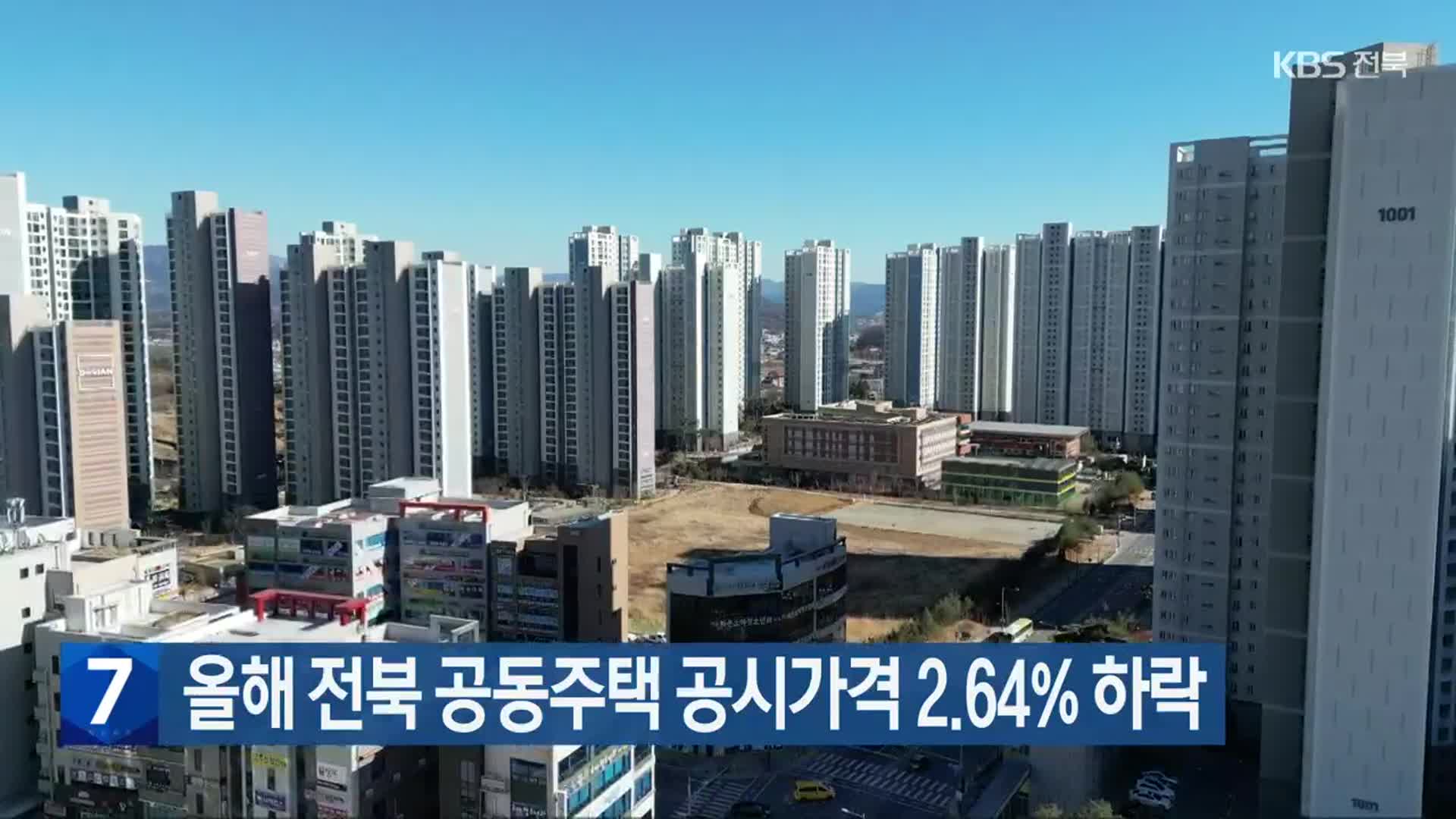 올해 전북 공동주택 공시가격 2.64% 하락