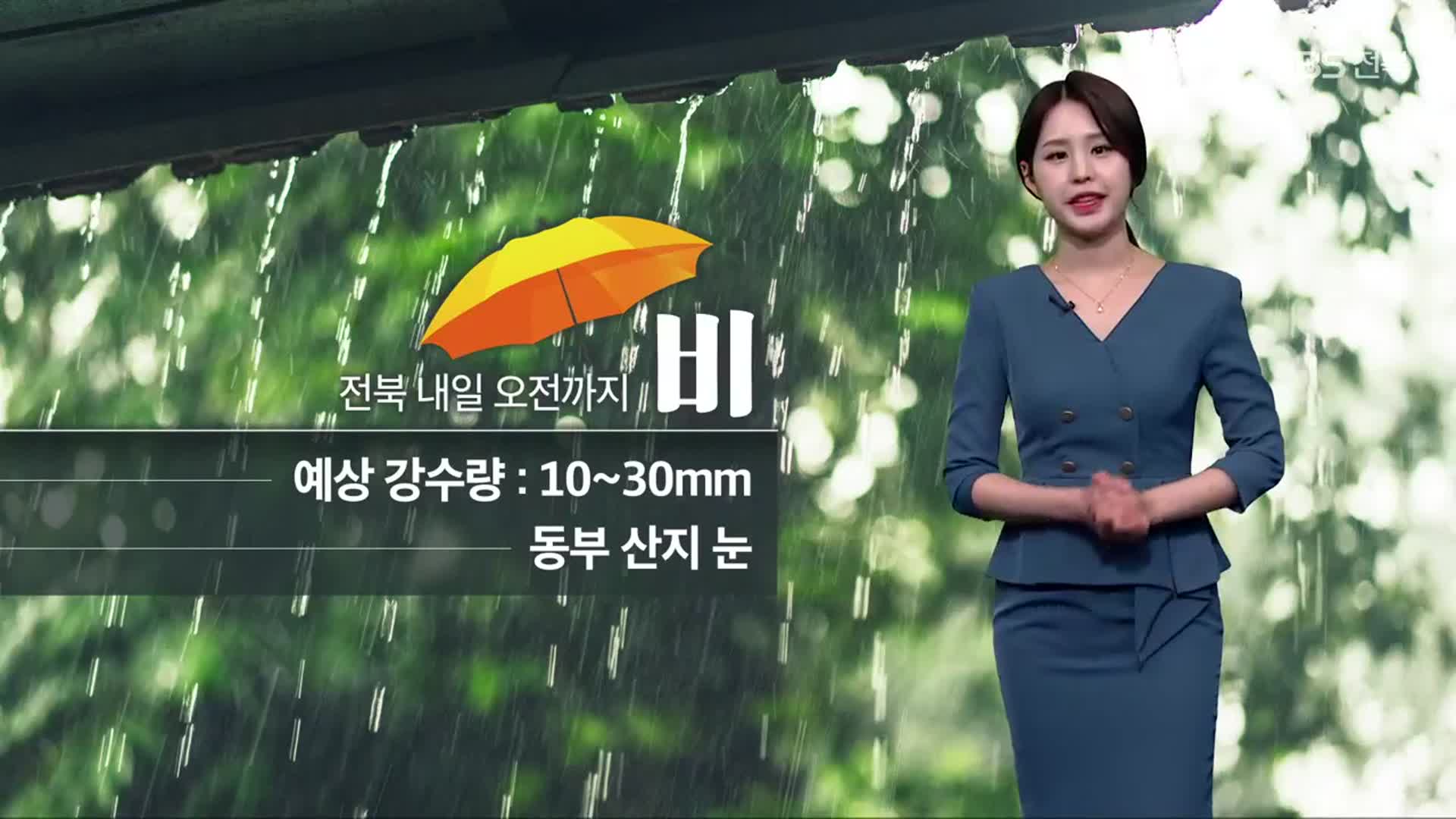 [날씨] 전북 내일 오전까지 비…강풍과 풍랑 주의