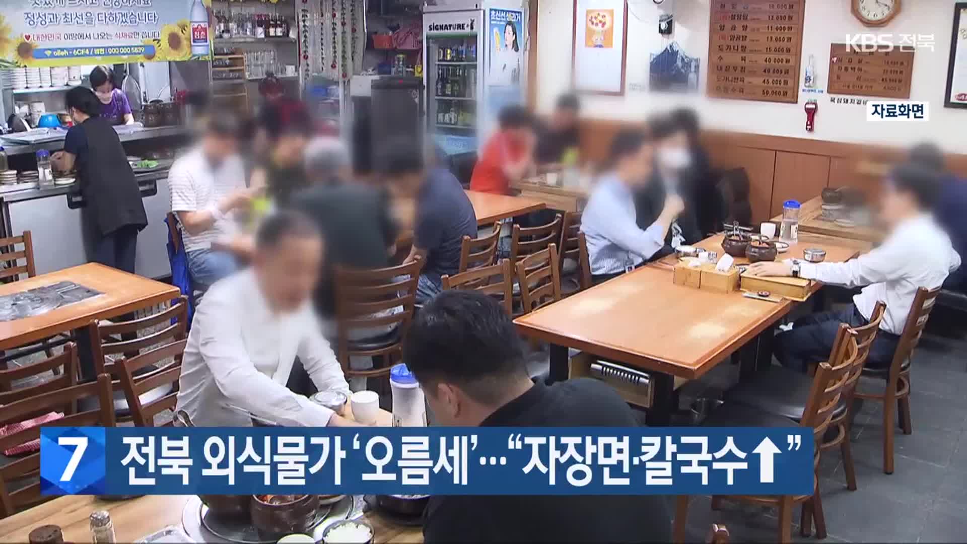 전북 외식물가 ‘오름세’…“자장면·칼국수↑”