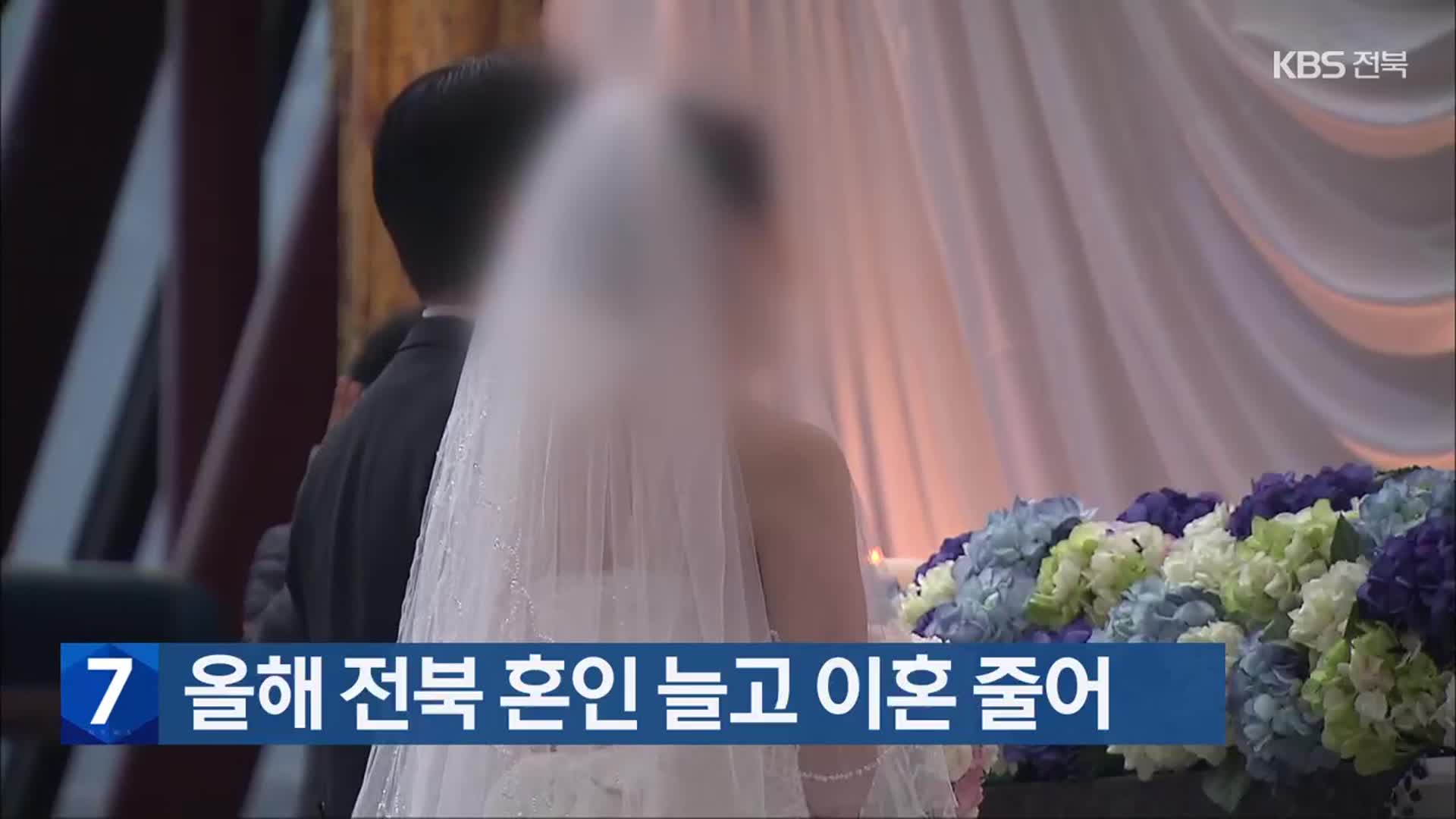 올해 전북 혼인 늘고 이혼 줄어