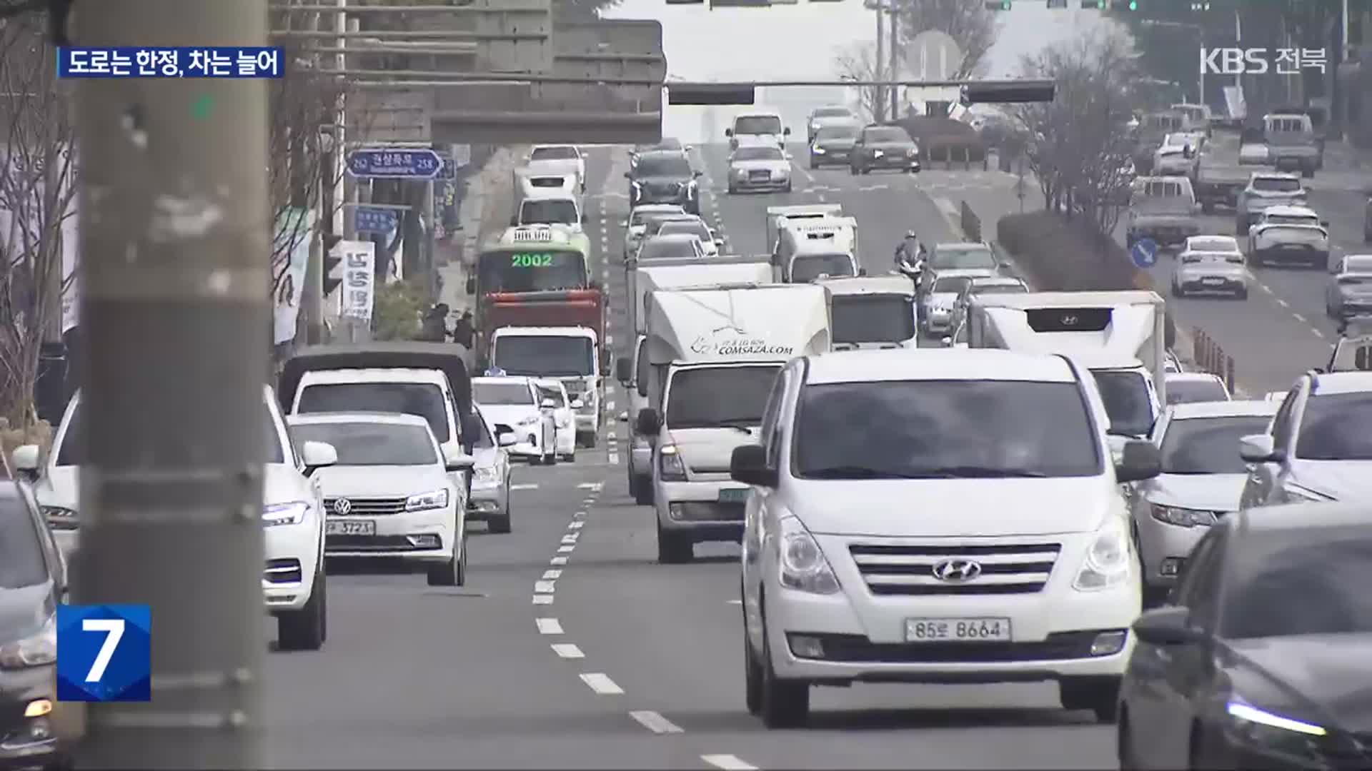 한정된 도로에 자동차 늘어…대중교통 활성화 시급