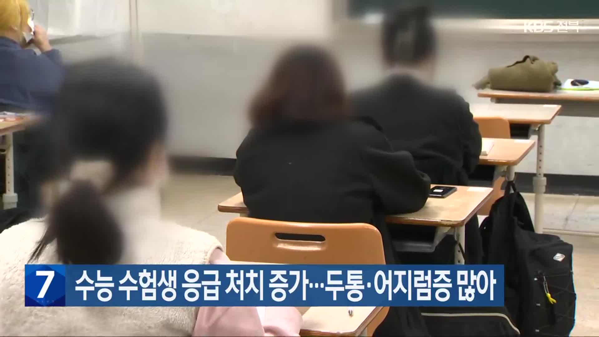 수능 수험생 응급 처치 증가…두통·어지럼증 많아