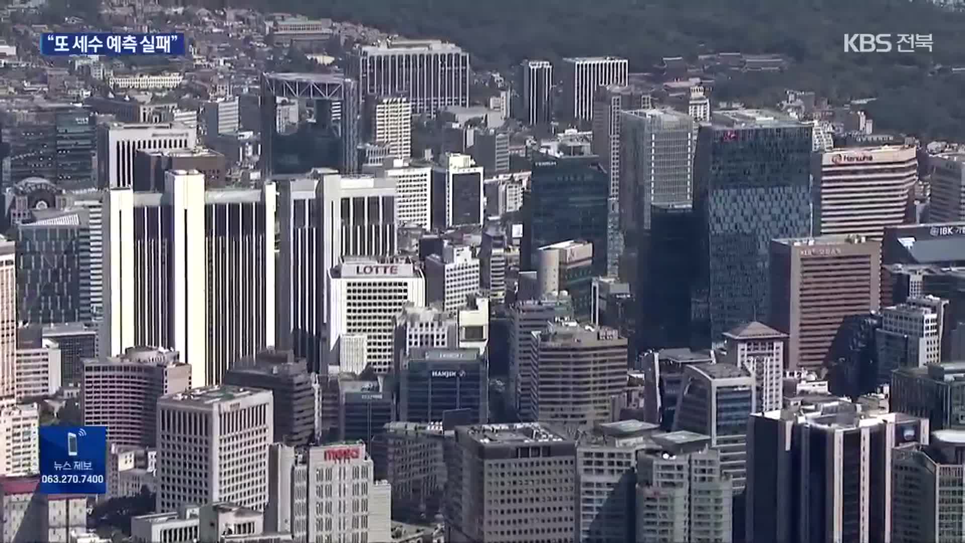 지난해 세금 예상보다 30.8조 덜 걷혀…재추계도 빗나가