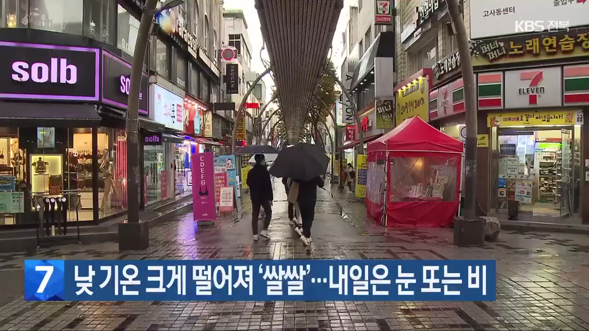 전북 낮 기온 크게 떨어져 ‘쌀쌀’…내일은 눈 또는 비