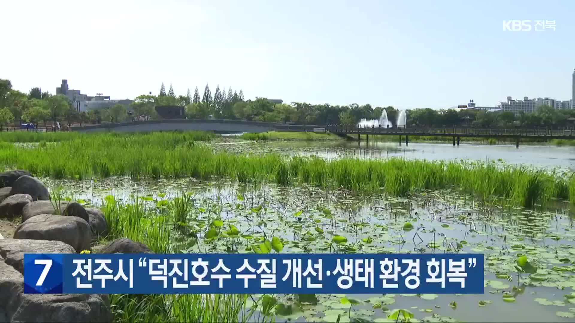 전주시 “덕진호수 수질 개선·생태 환경 회복”