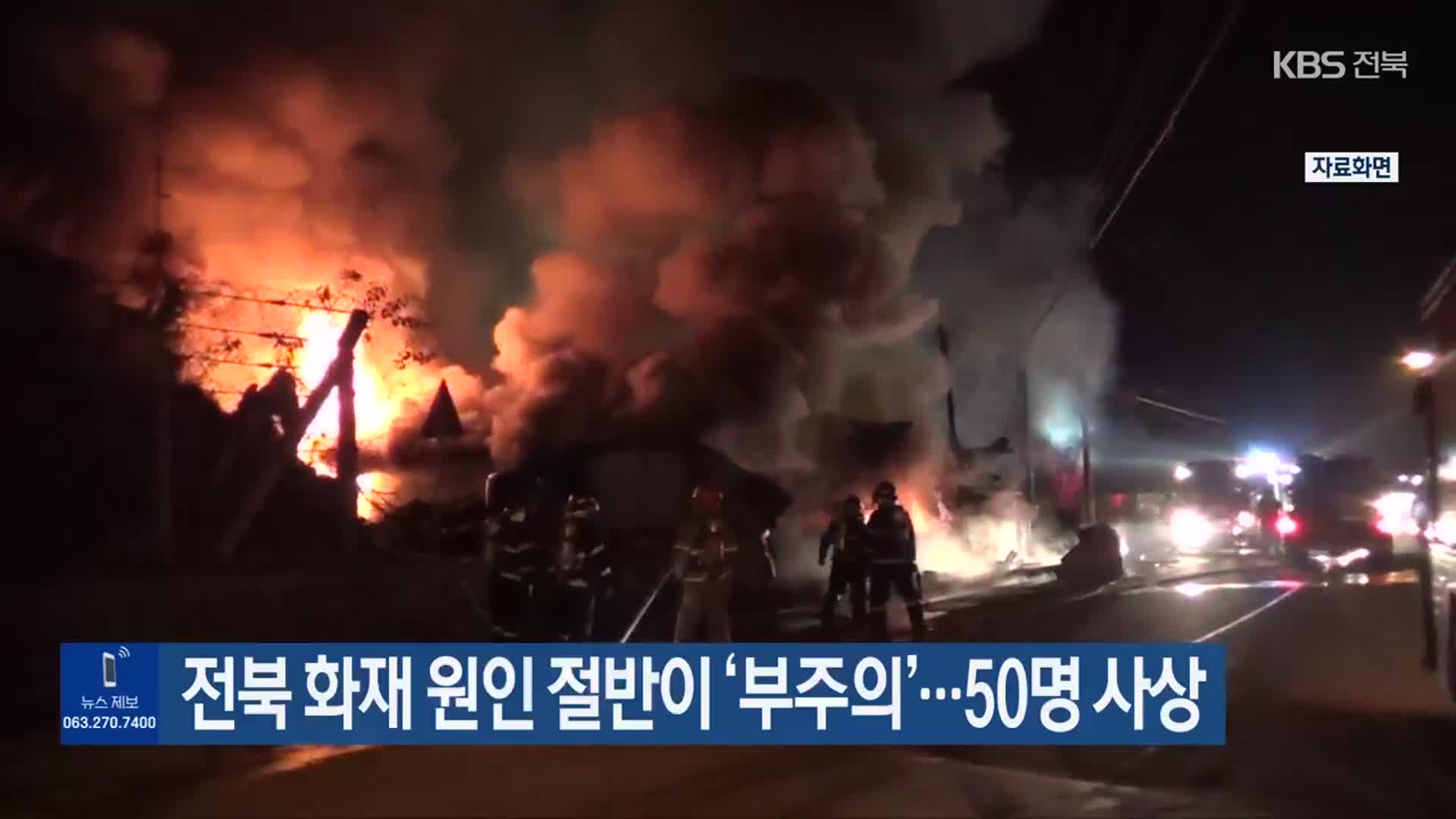 전북 화재 원인 절반이 ‘부주의’…50명 사상