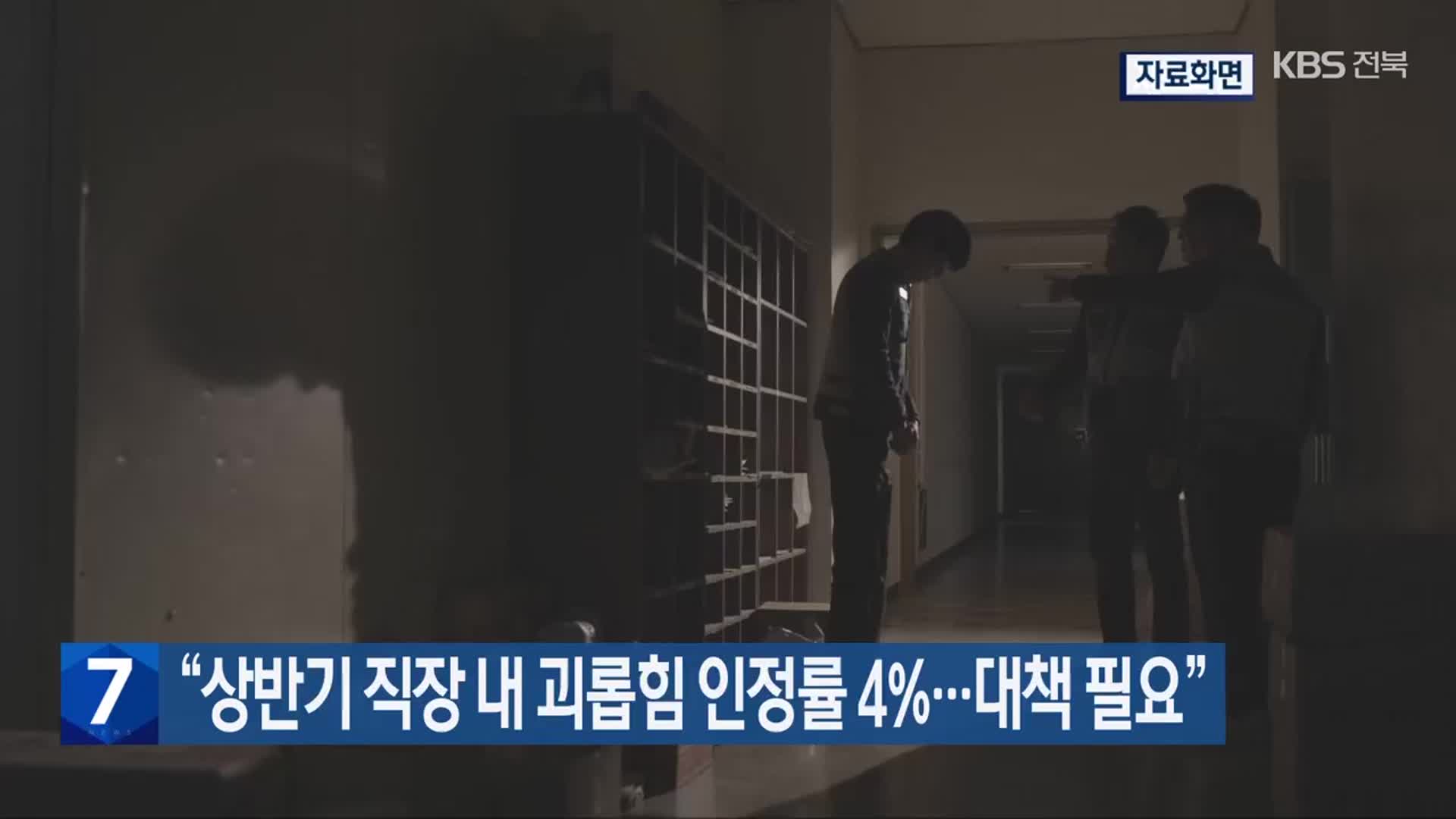 “상반기 직장 내 괴롭힘 인정률 4%…대책 필요”