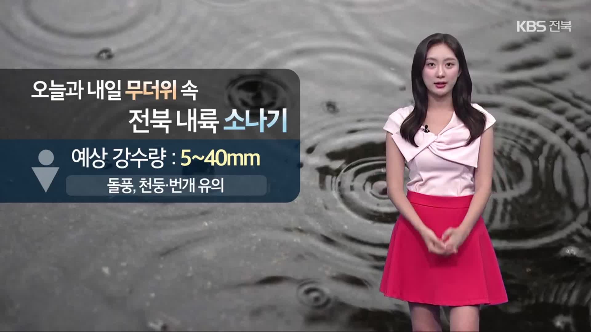 [날씨] 전북 ‘폭염특보’ 계속…내일도 내륙 5~40mm 소나기