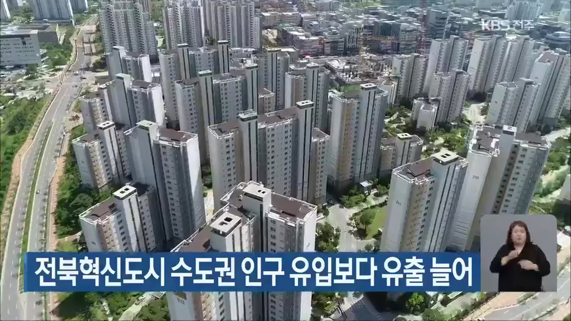 전북혁신도시 수도권 인구 유입보다 유출 늘어