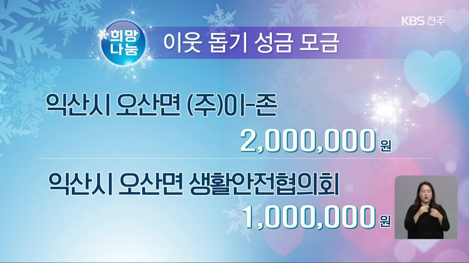희망나눔 이웃 돕기 성금 모금