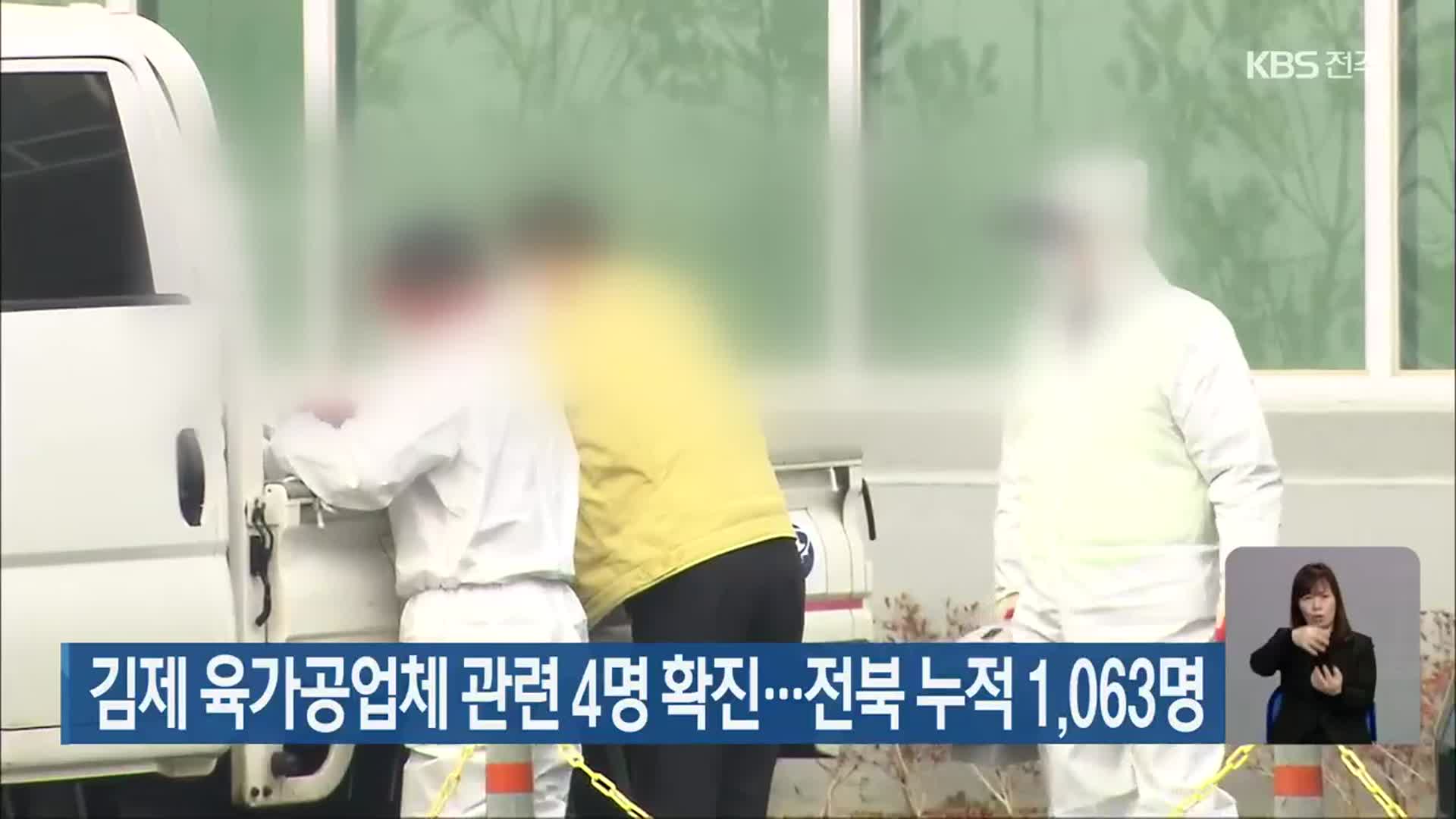 김제 육가공업체 관련 4명 확진…전북 누적 1,063명