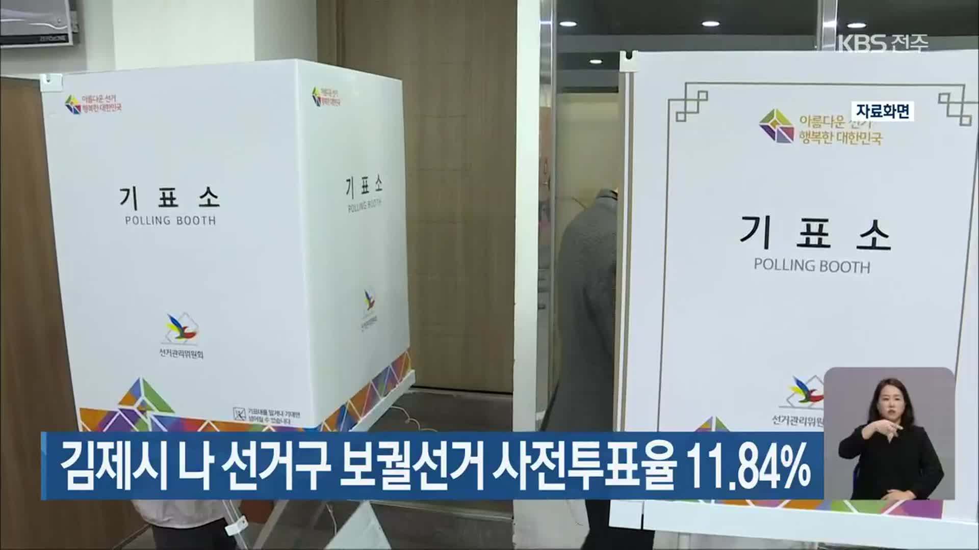 김제시 나 선거구 보궐선거 사전투표율 11.84%