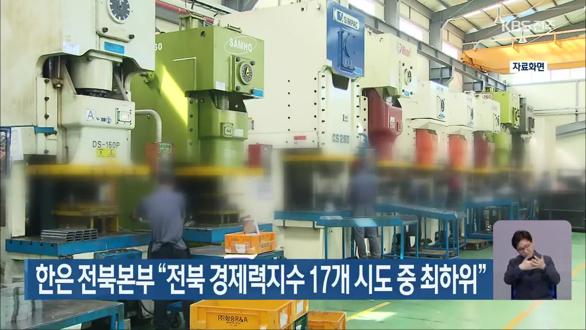 한은 전북본부 “전북 경제력지수 17개 시도 중 최하위”