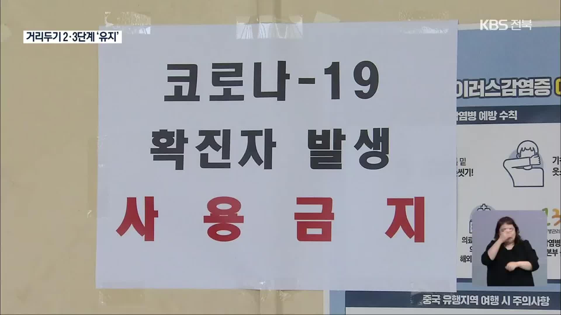 소규모 집단감염 계속…전북 거리두기 오는 22일까지 연장