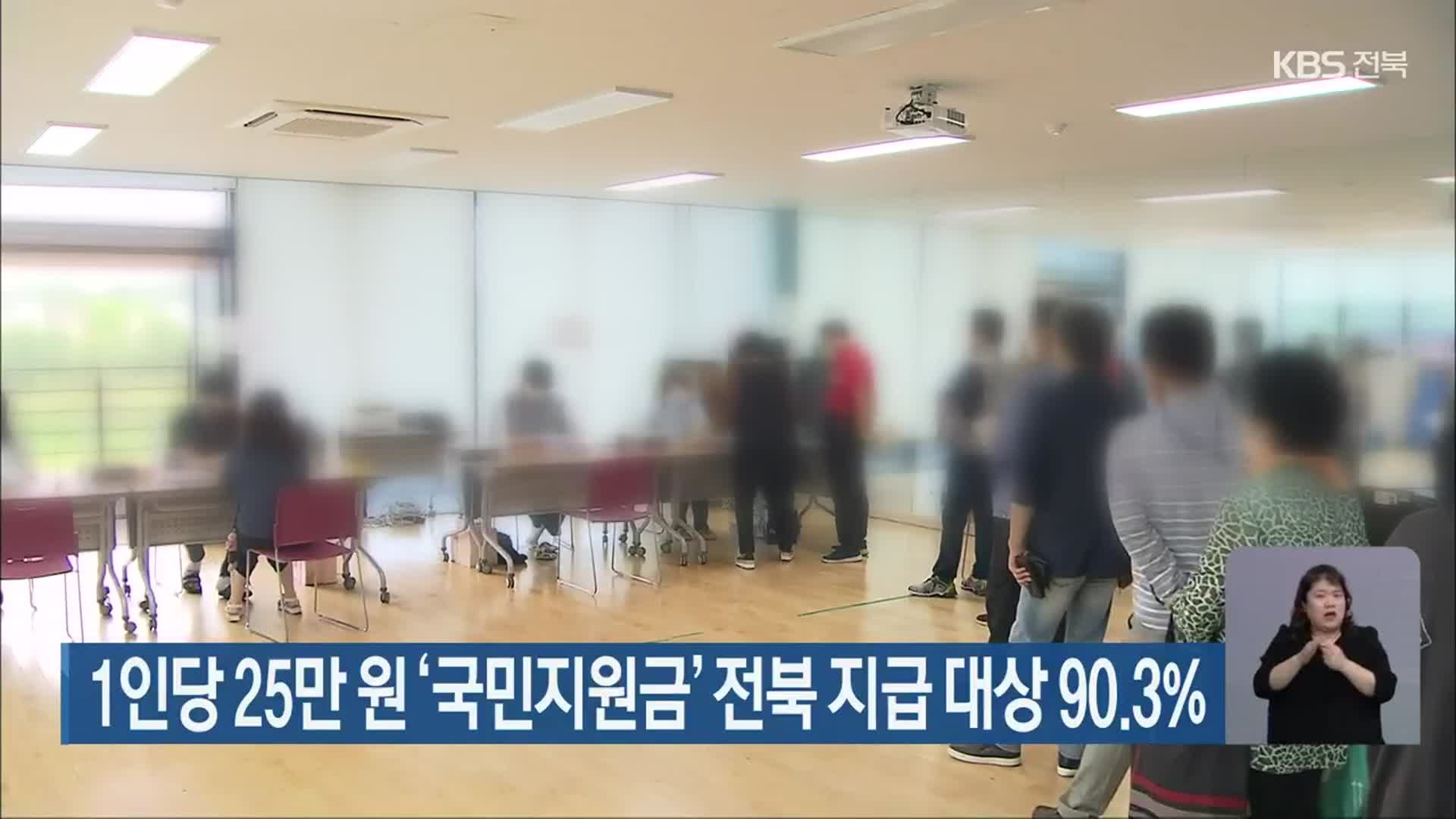 1인당 25만 원 ‘국민지원금’ 전북 지급 대상 90.3%