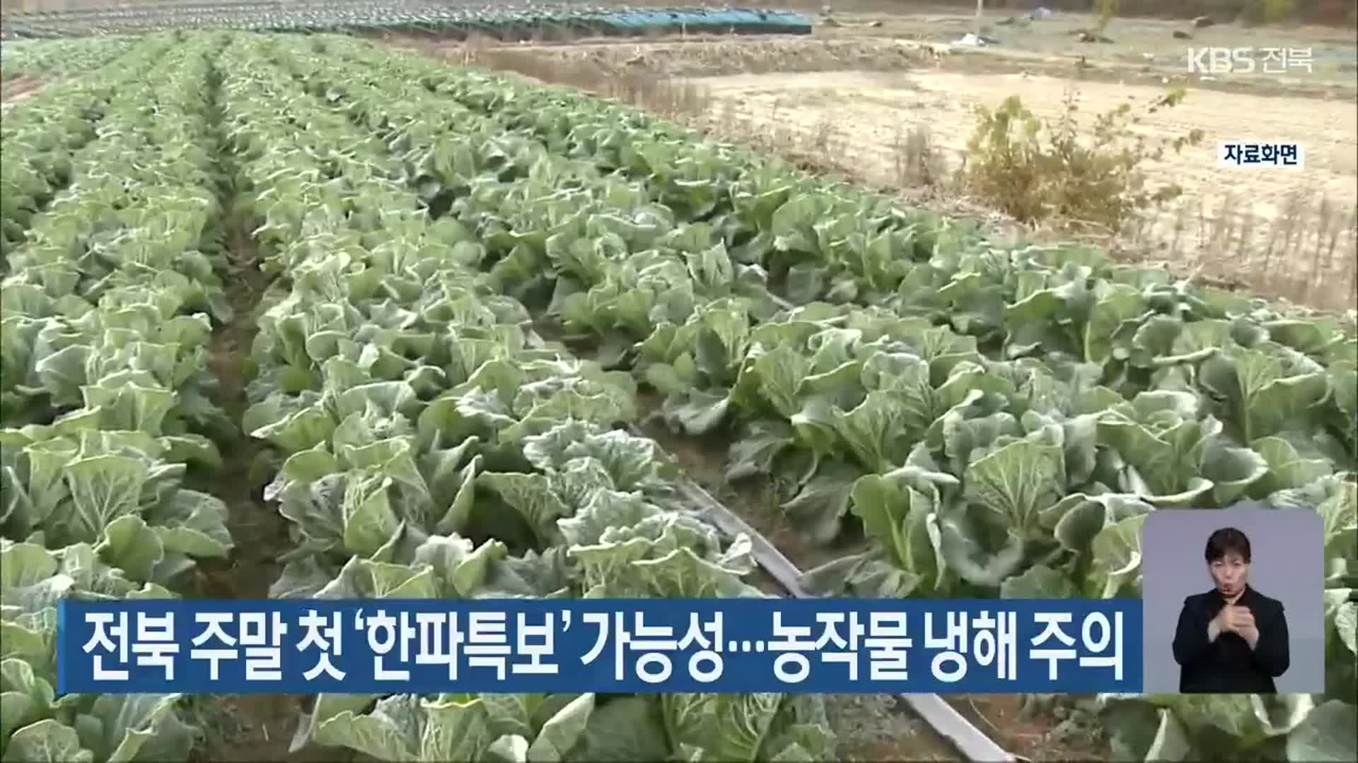 전북 주말 첫 ‘한파특보’ 가능성…농작물 냉해 주의