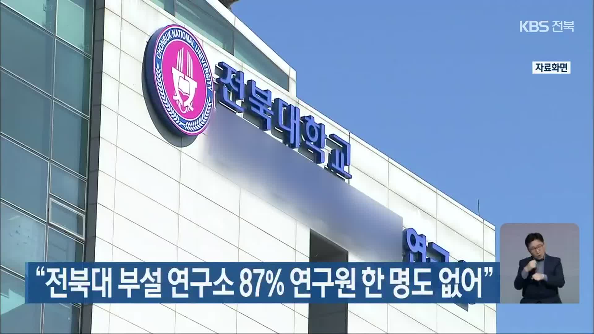 “전북대 부설 연구소 87% 연구원 한 명도 없어”